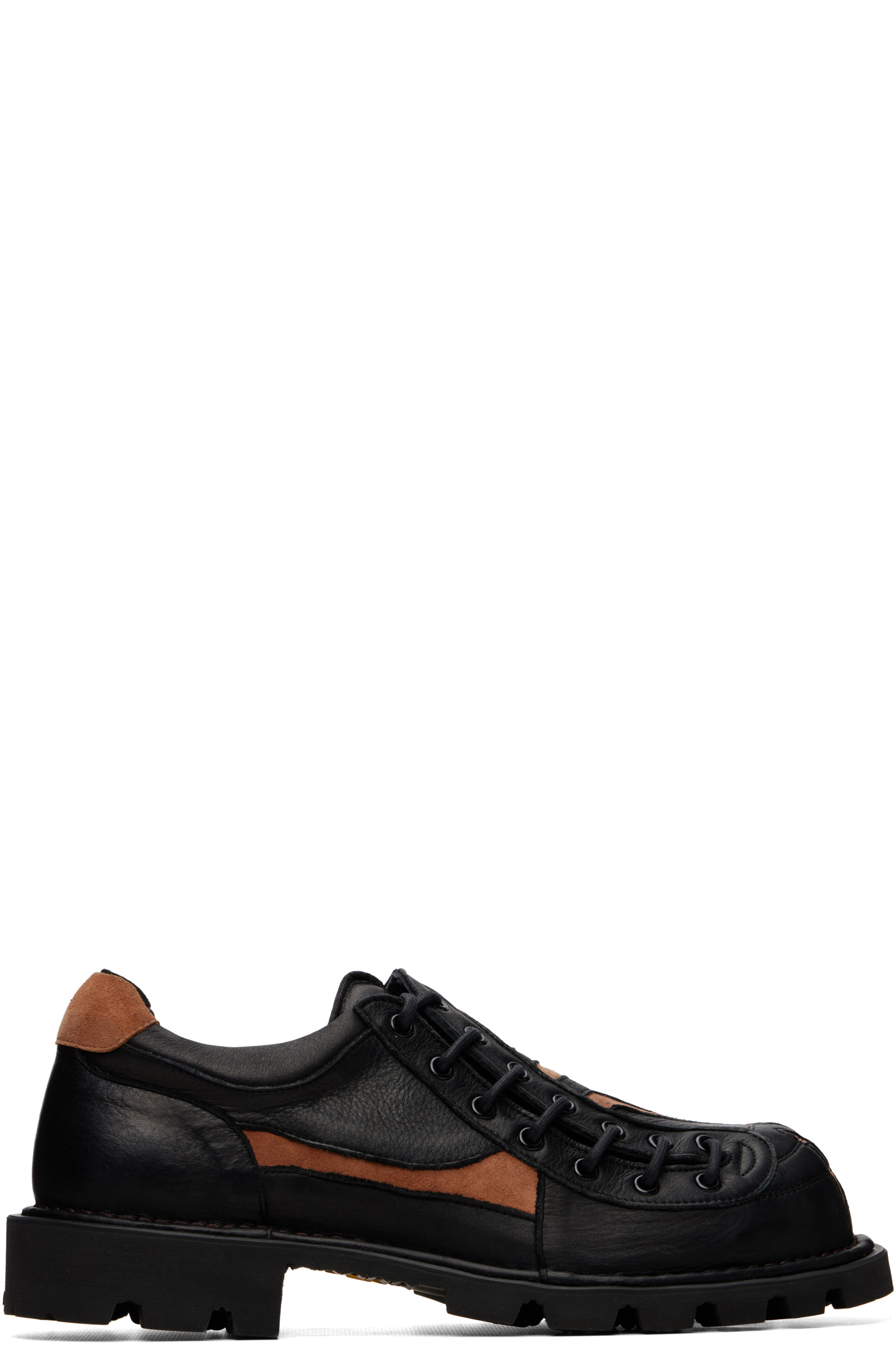 FFFPOSTALSERVICE - Black & Brown Banner Lace-Up Derbys