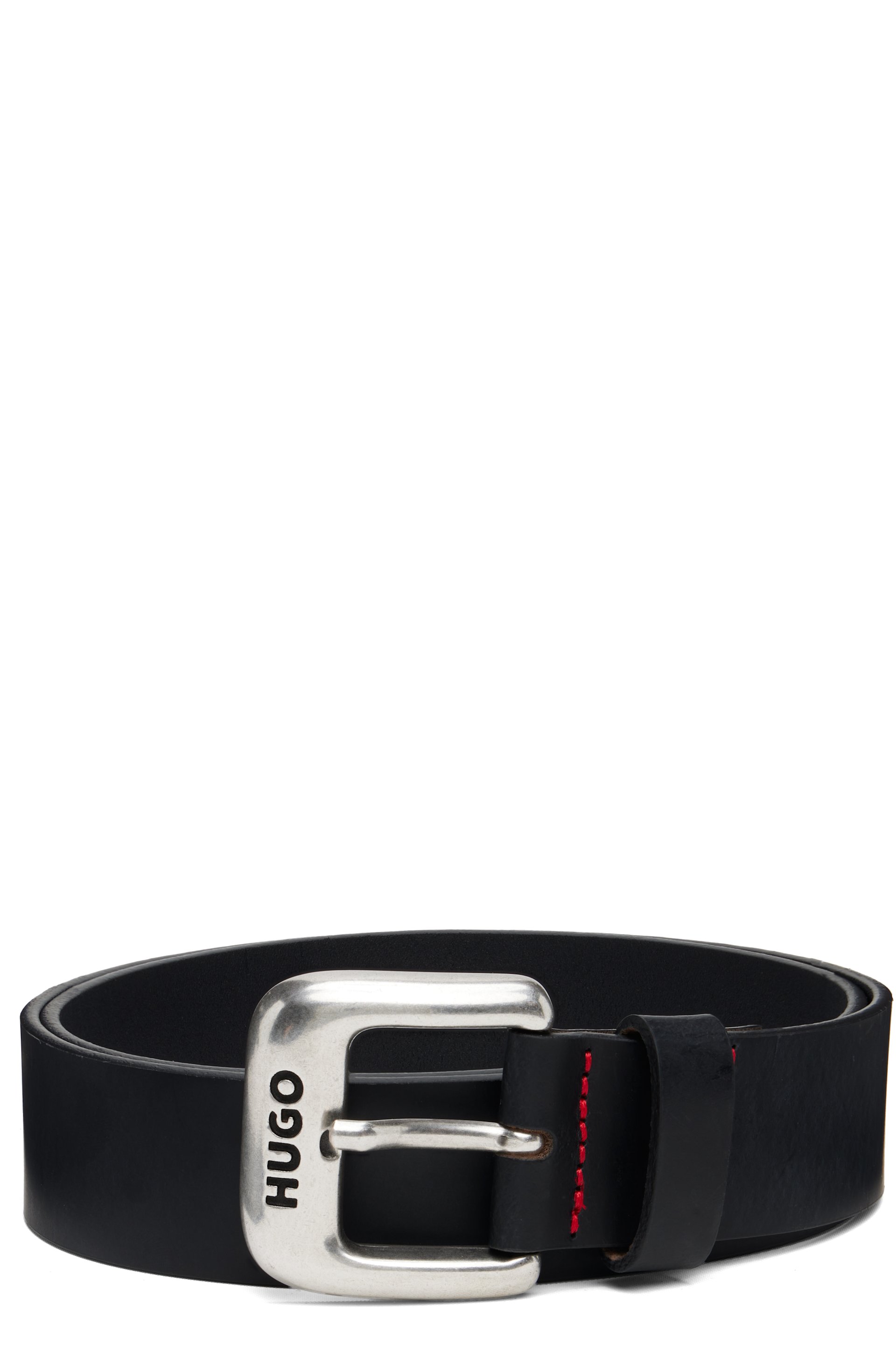 Hugo - Ceinture noire en cuir poncé