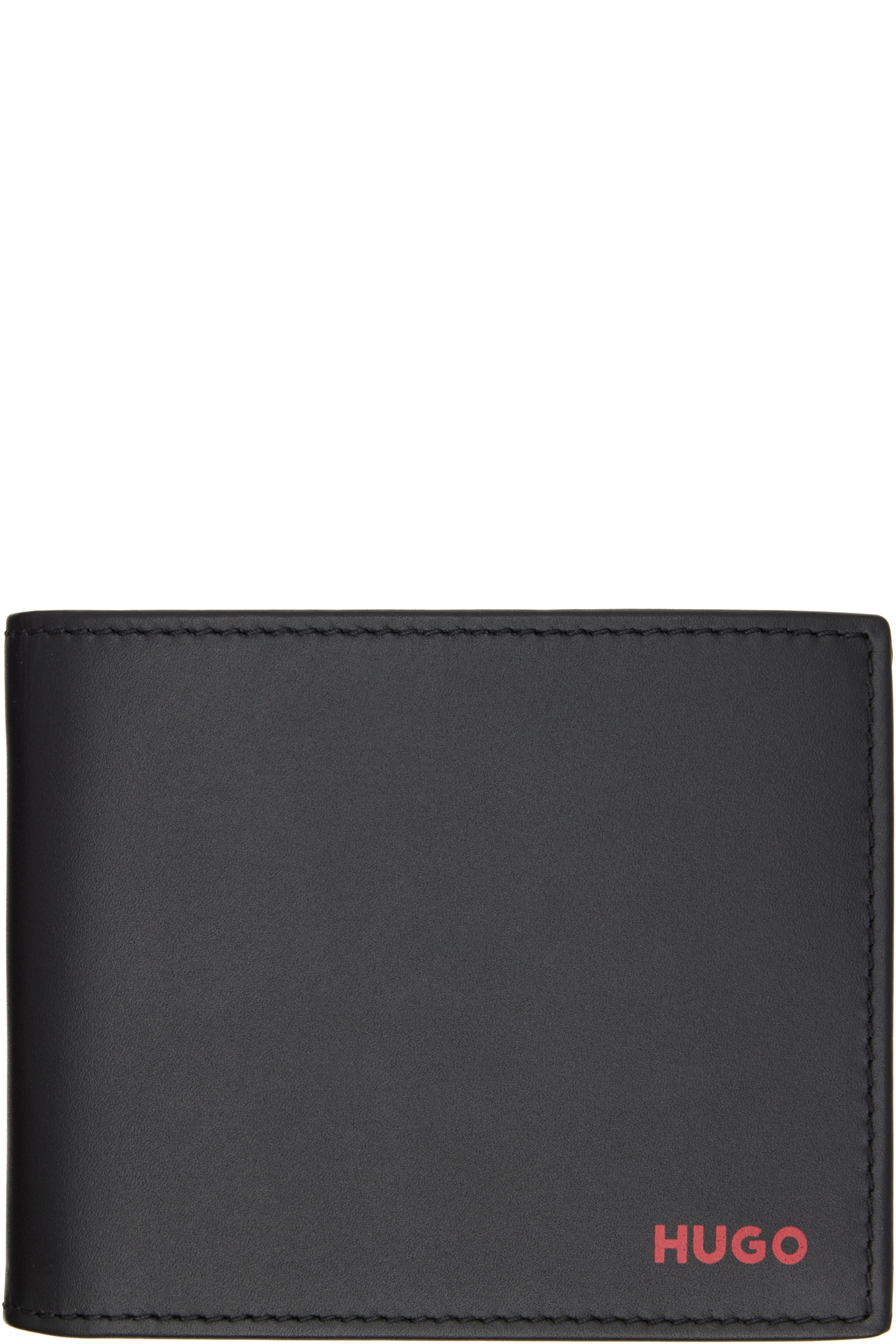 Hugo - Black Leather Trifold Wallet