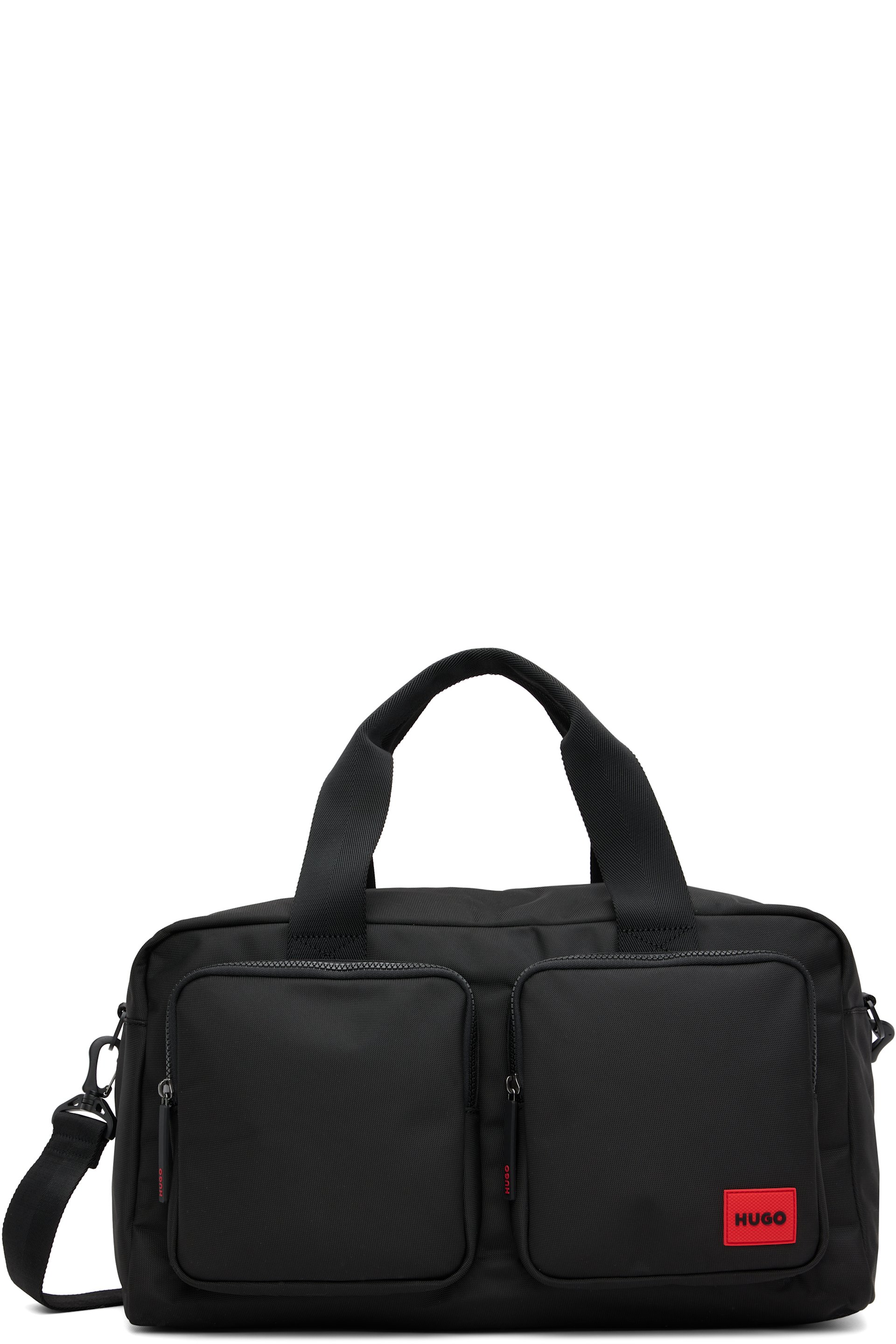 Hugo - Black Canvas Logo Patch Duffle Bag