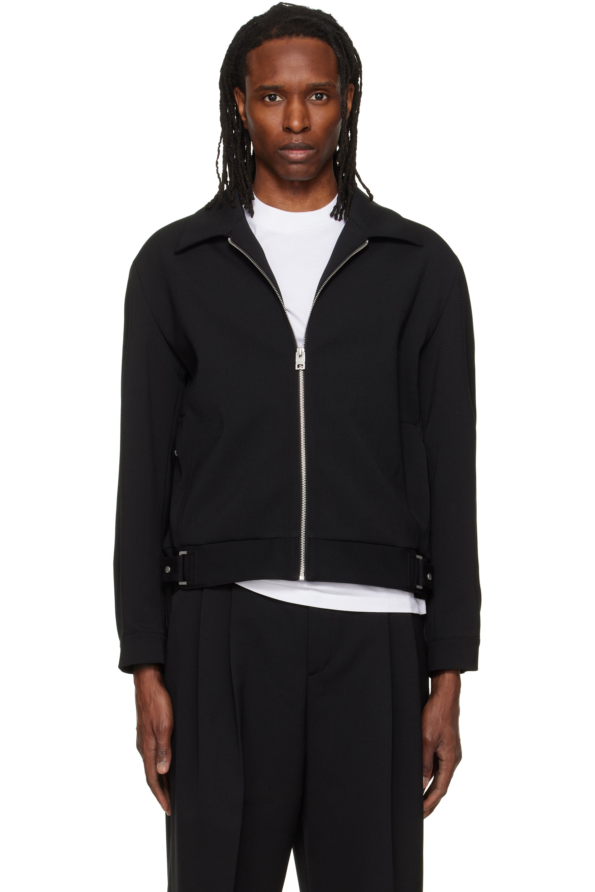 Hugo - ブラック Modern-Fit Performance-Stretch Canvas ジャケット