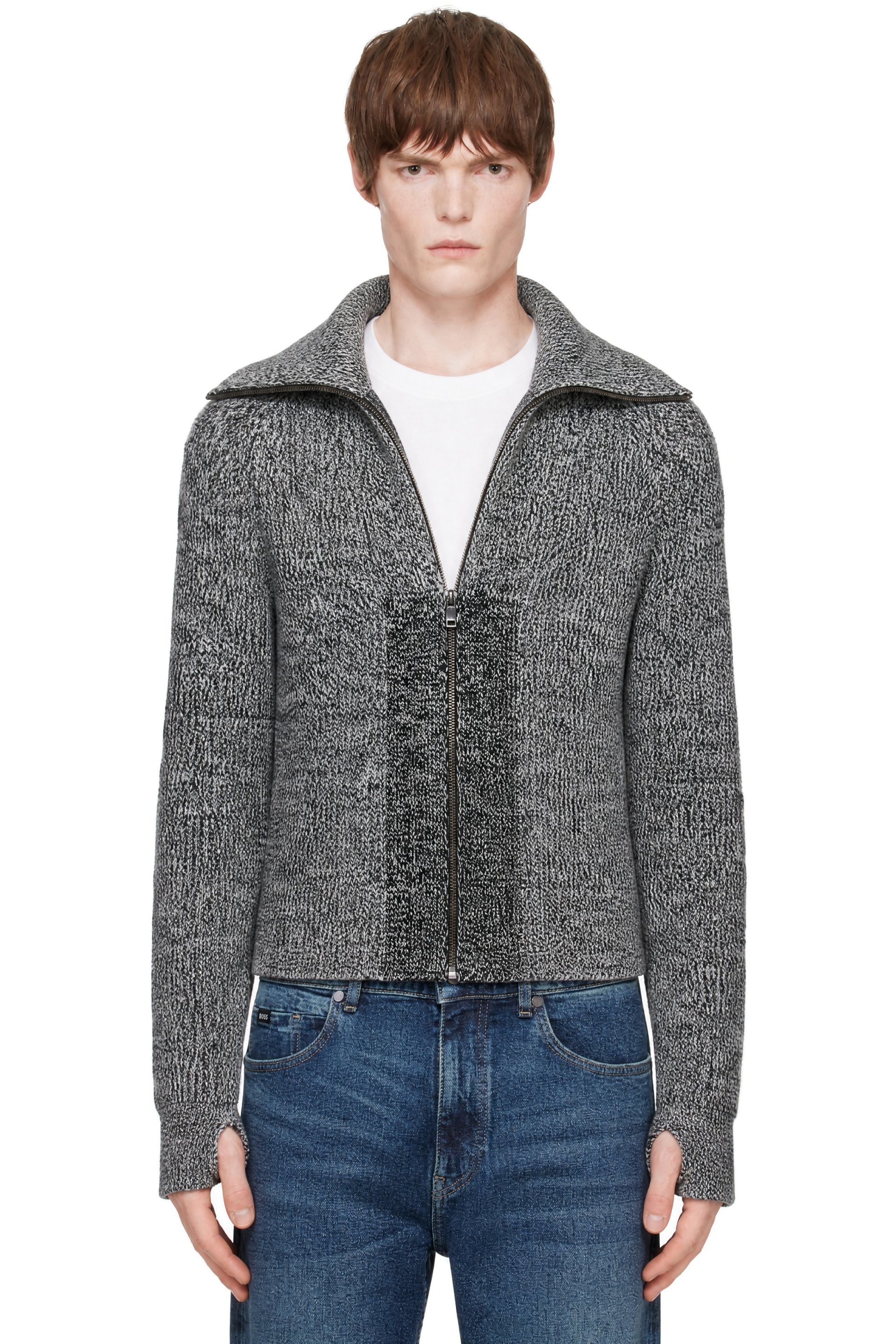 Hugo - Gray entire studios Edition Knitted-Wool Jacket