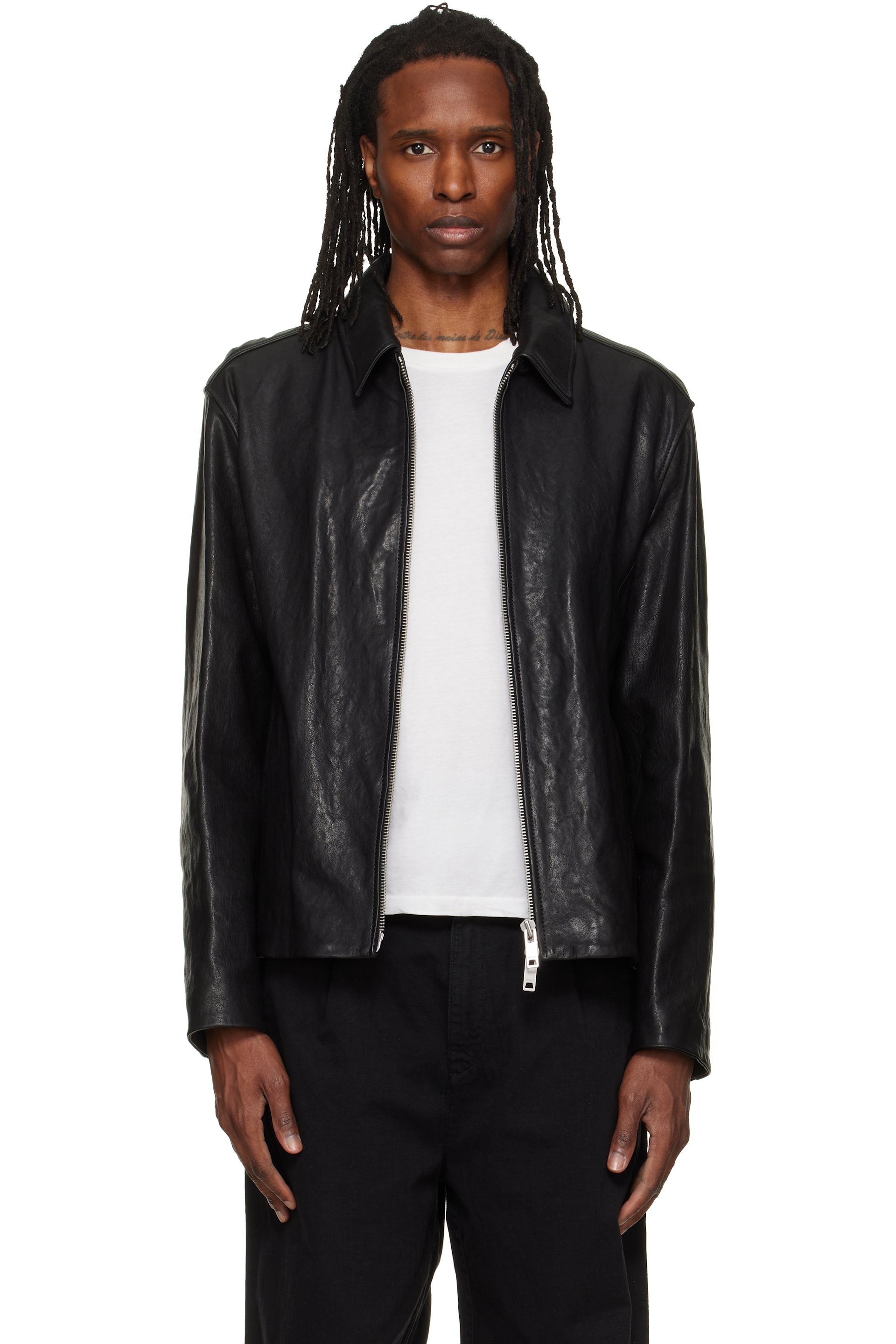 Hugo - Black Regular-Fit Nappa Leather Jacket