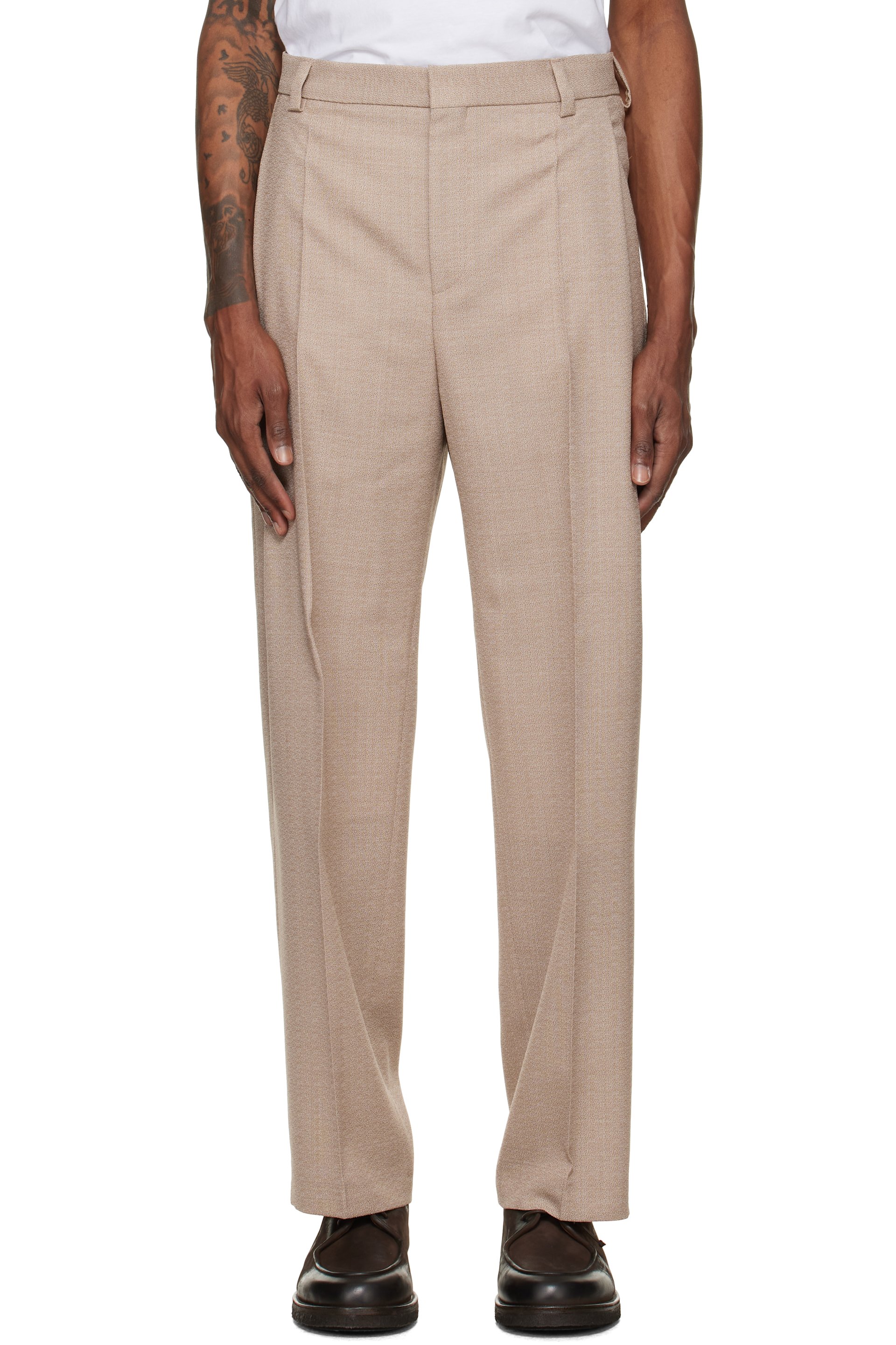 Hugo - Beige Wool Trousers