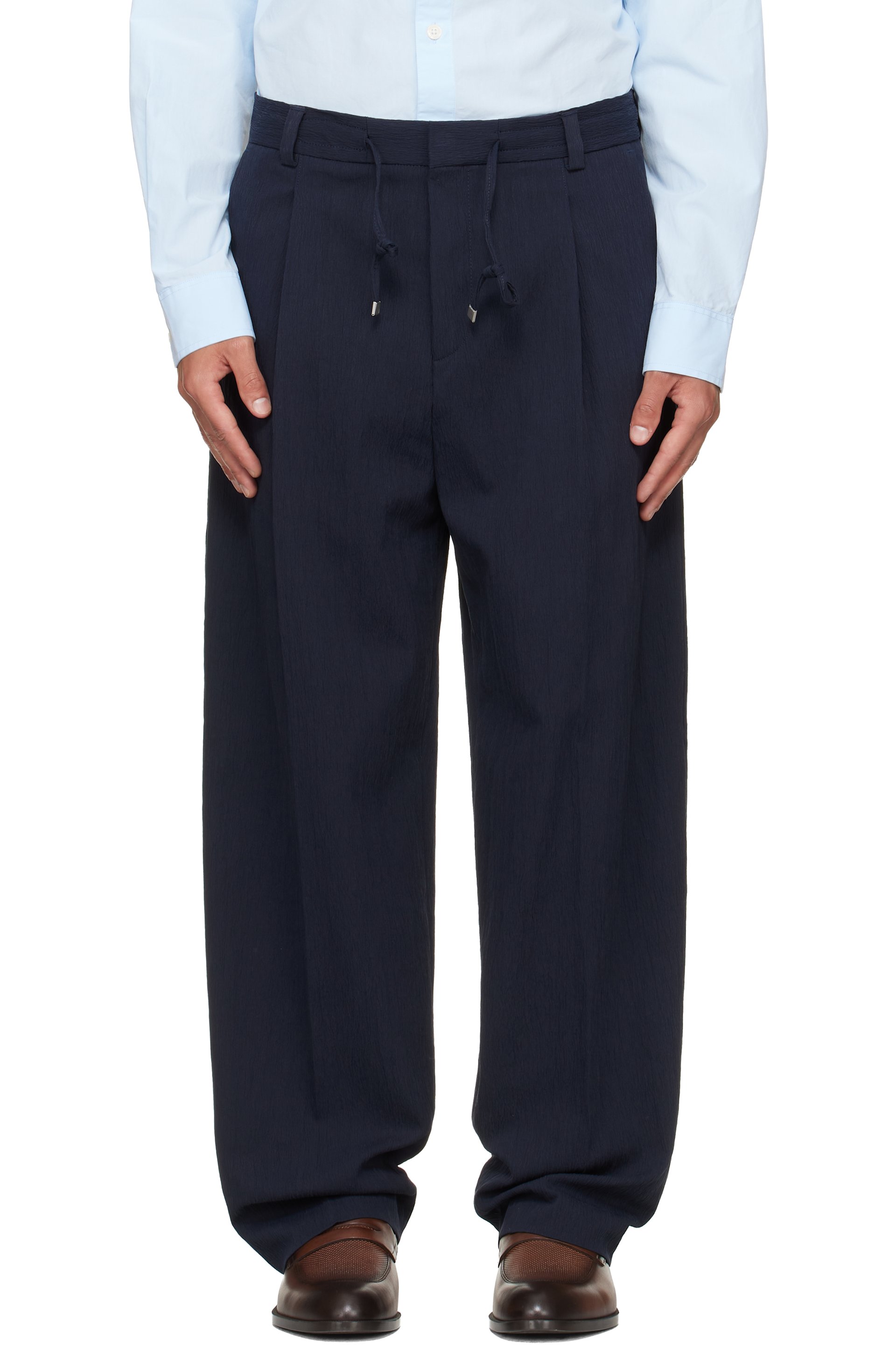 Hugo - Navy Modern-Fit Trousers