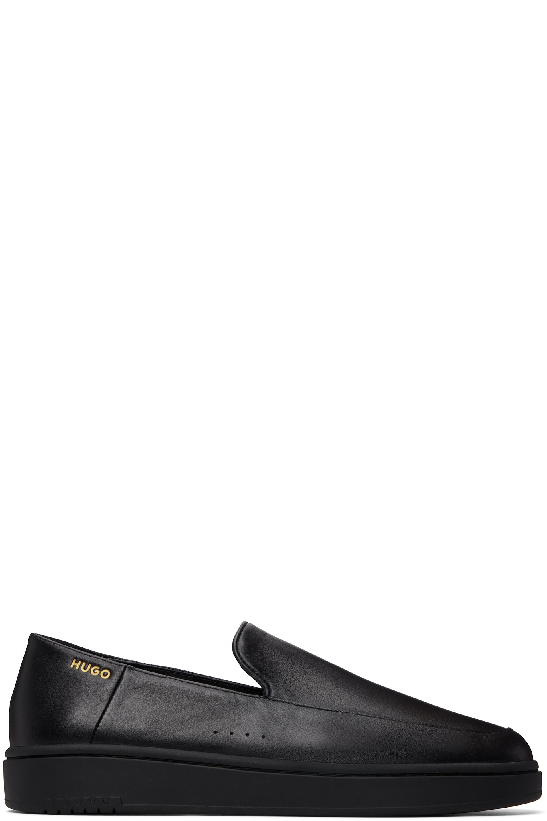 Hugo - Black Logo Stamp Loafers