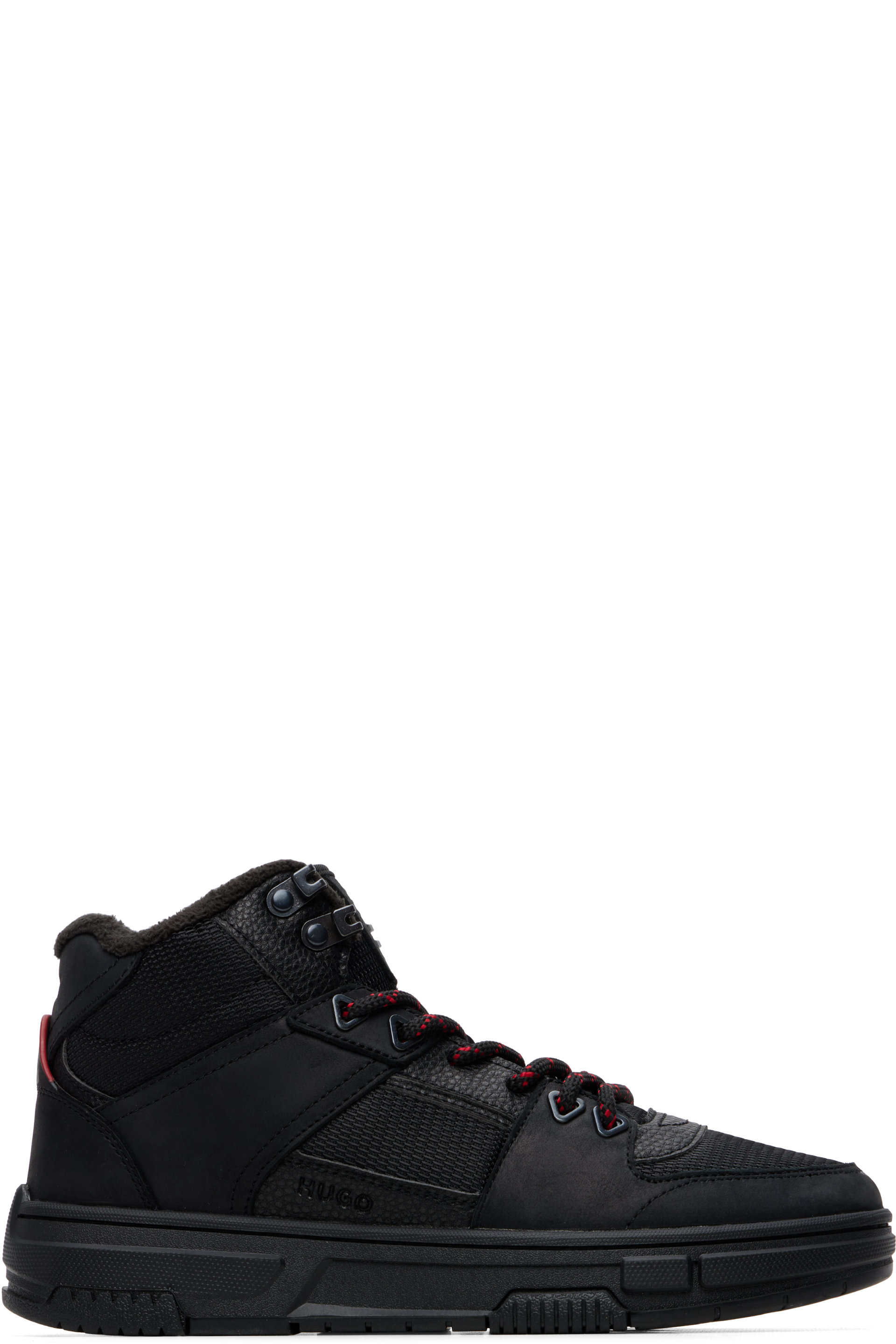 Hugo - Black Paneled Leather Sneakers