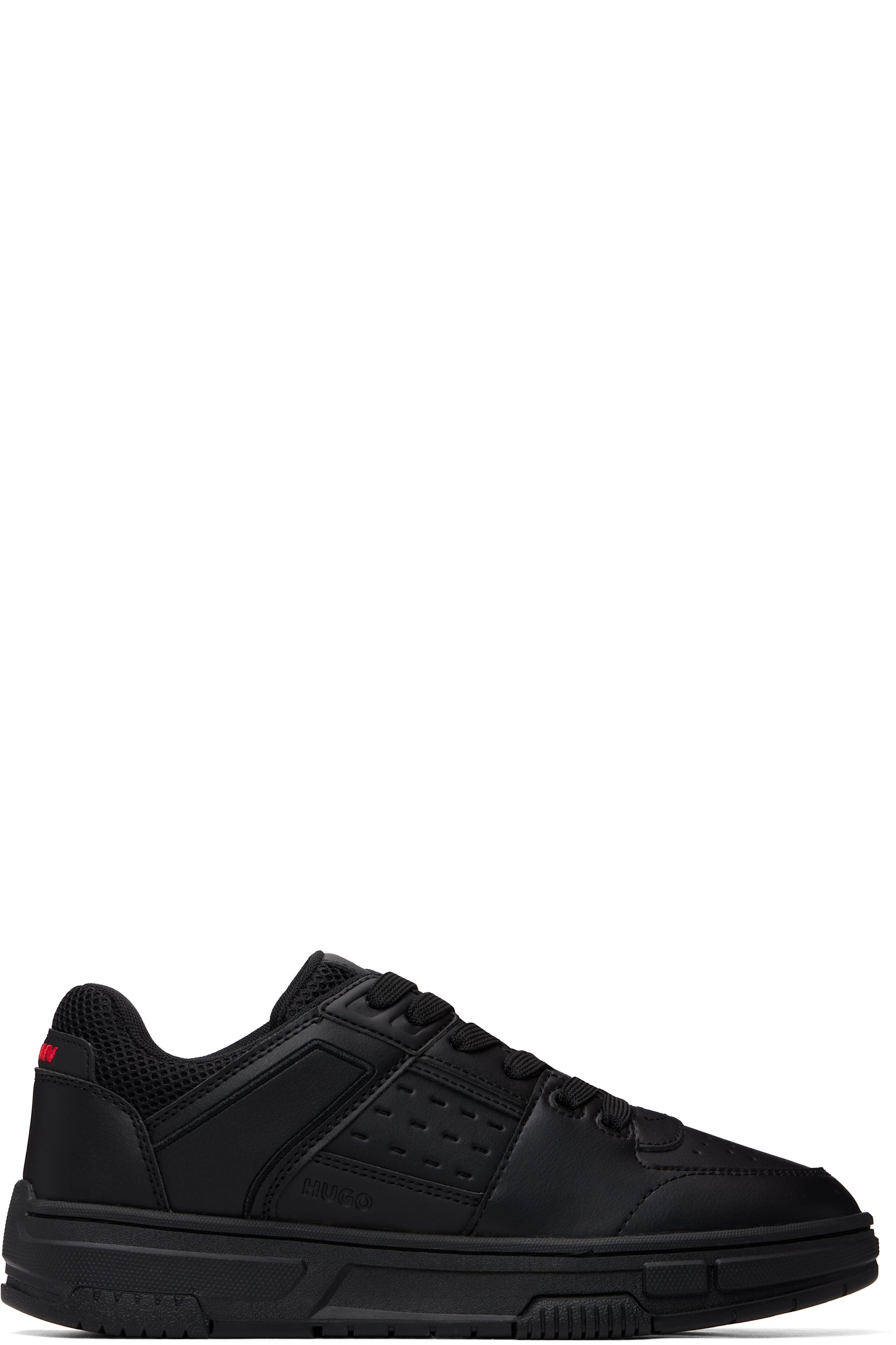 Hugo - Baskets noires en cuir synthétique à doublure en filet