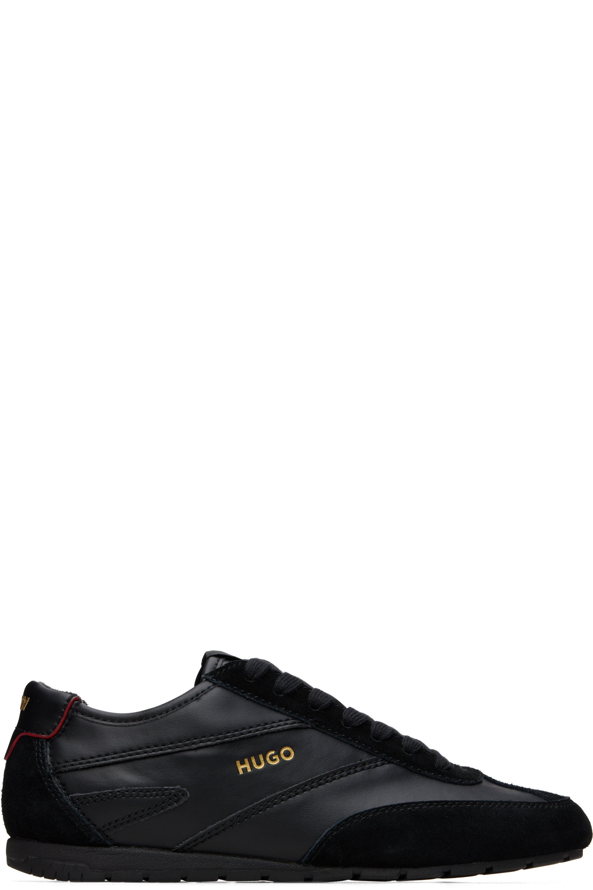 Hugo - Black Suede Paneled Retro Sneakers