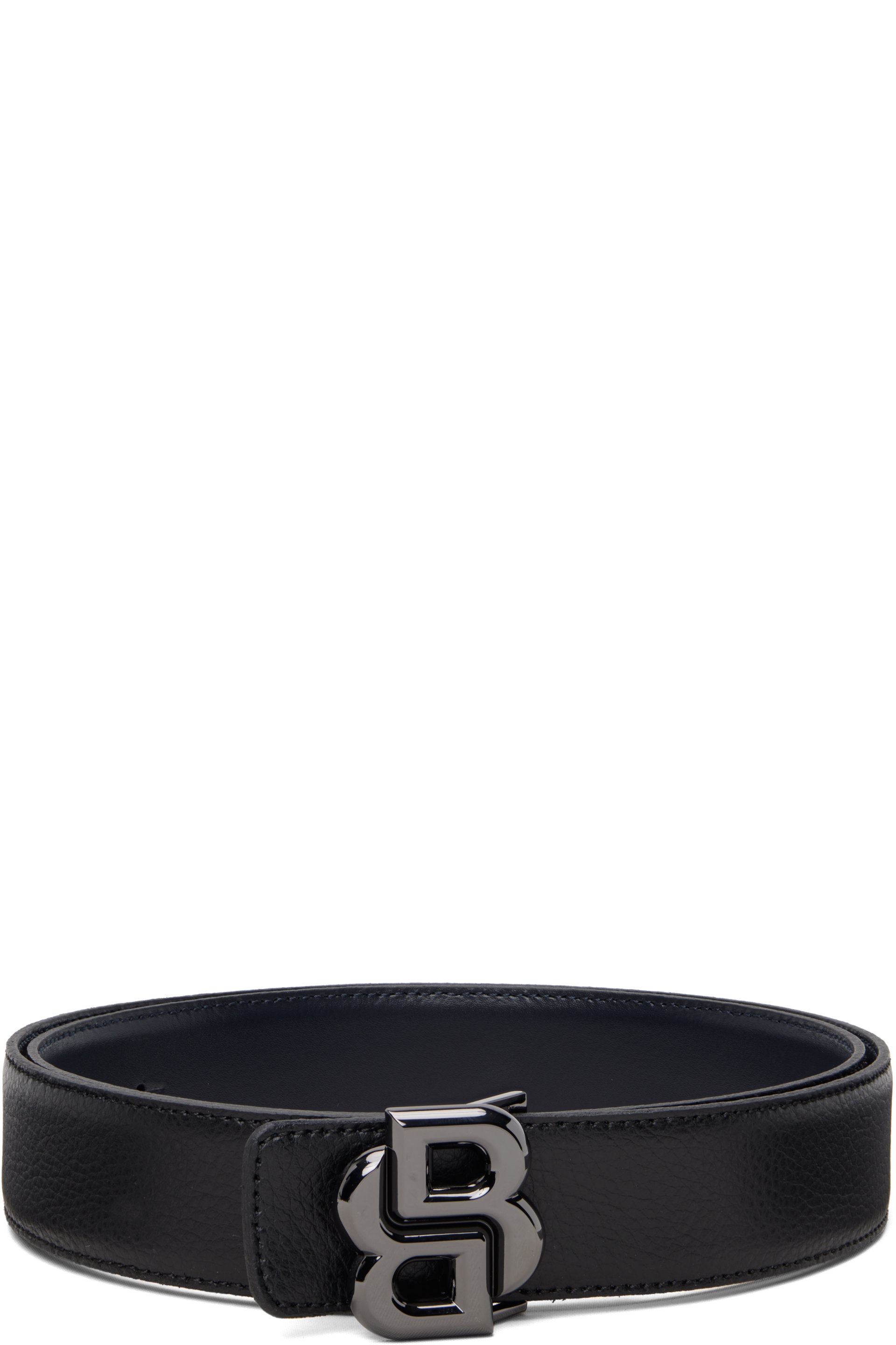 BOSS - ブラック Double-B Monogram Buckle Leather リバーシブル ベルト