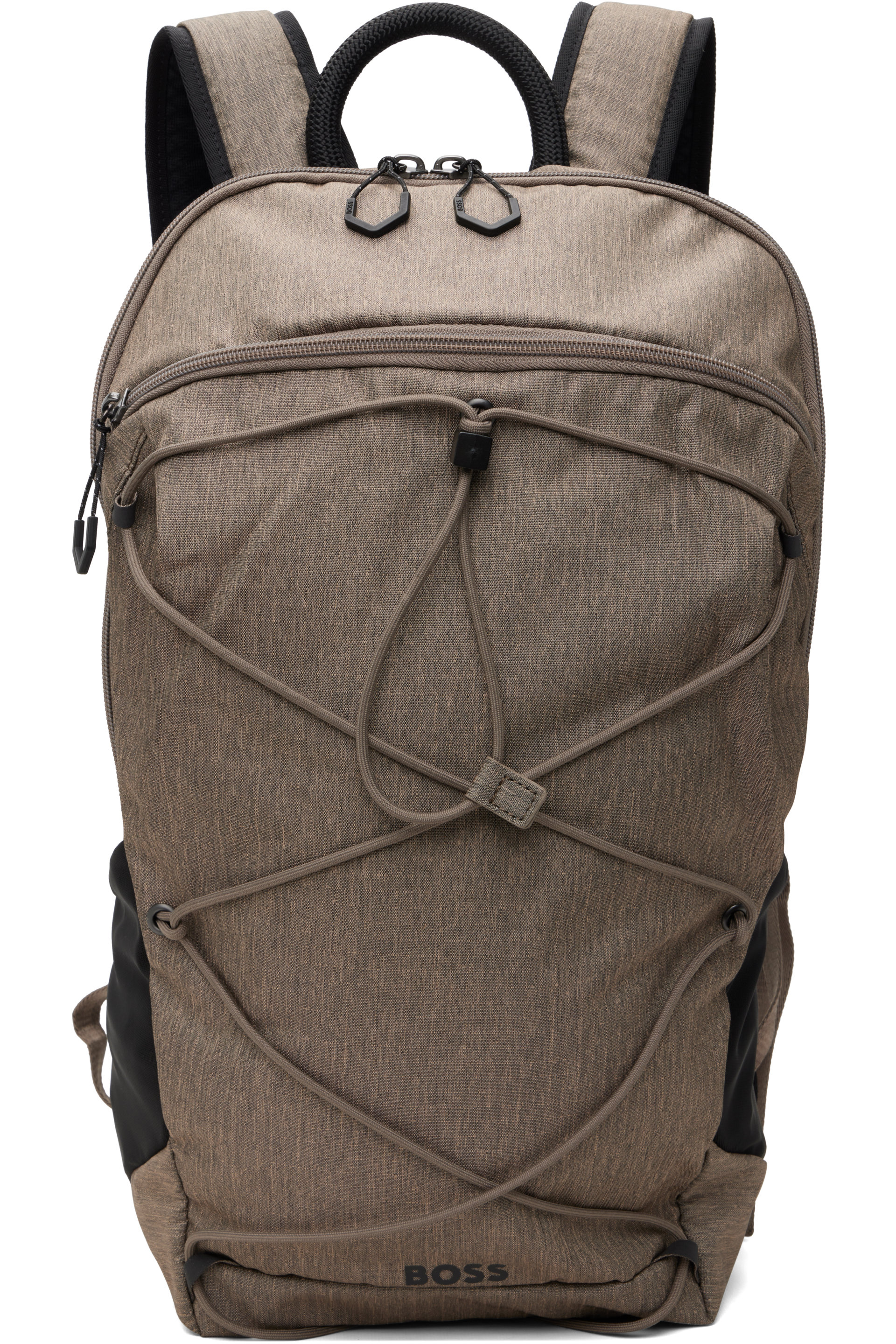 BOSS - Taupe Ripstop Chest Strap & Pockets Backpack
