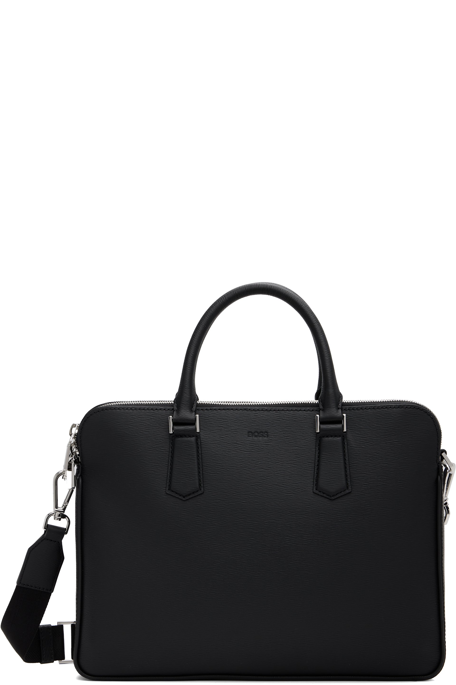 BOSS - Black Embossed Logo Document Briefcase