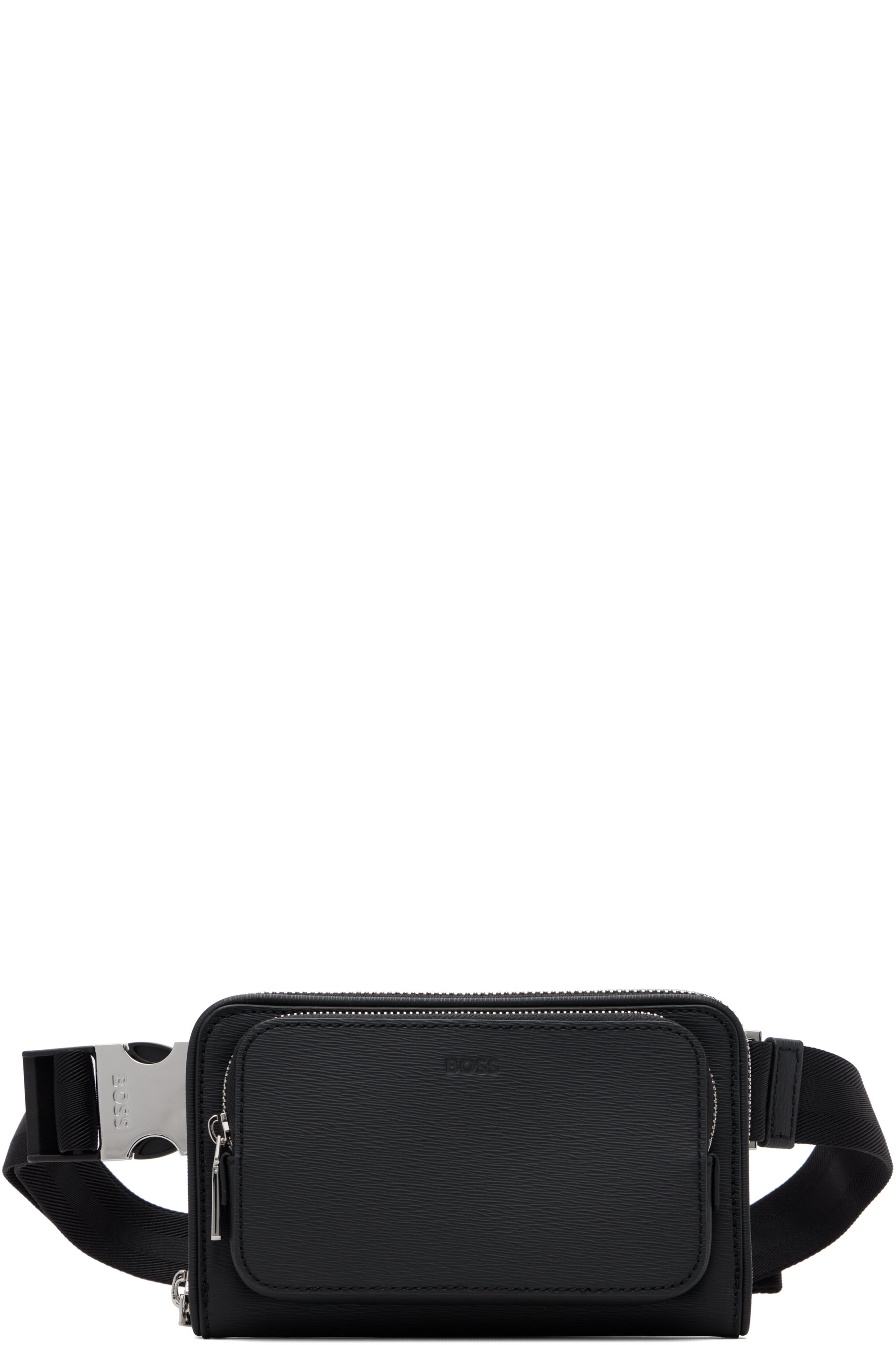 BOSS - Black Saffiano Leather Messenger Bag