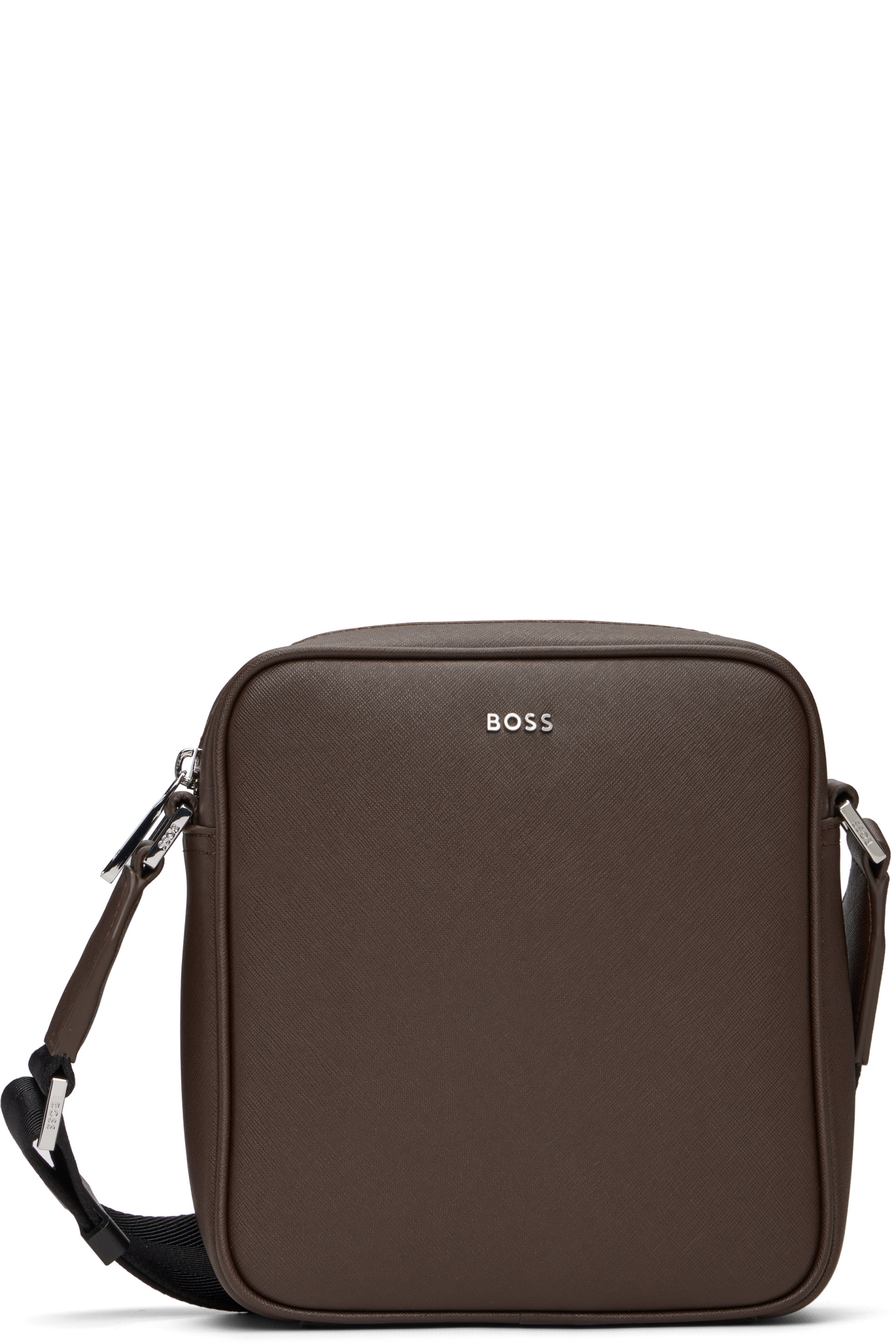BOSS - Brown Logo Lettering Reporter Bag
