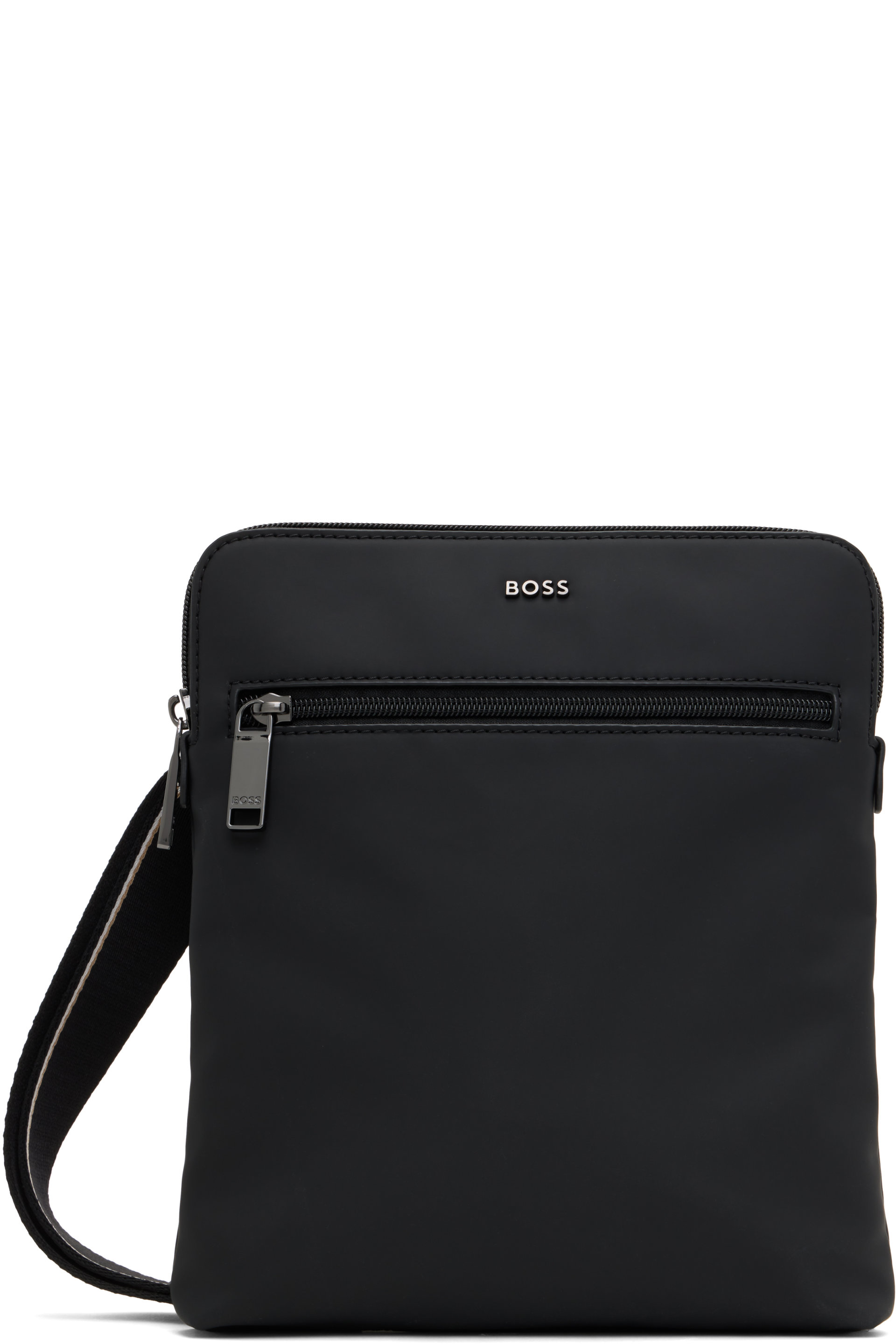 BOSS - Black Faux-Leather Envelope Bag