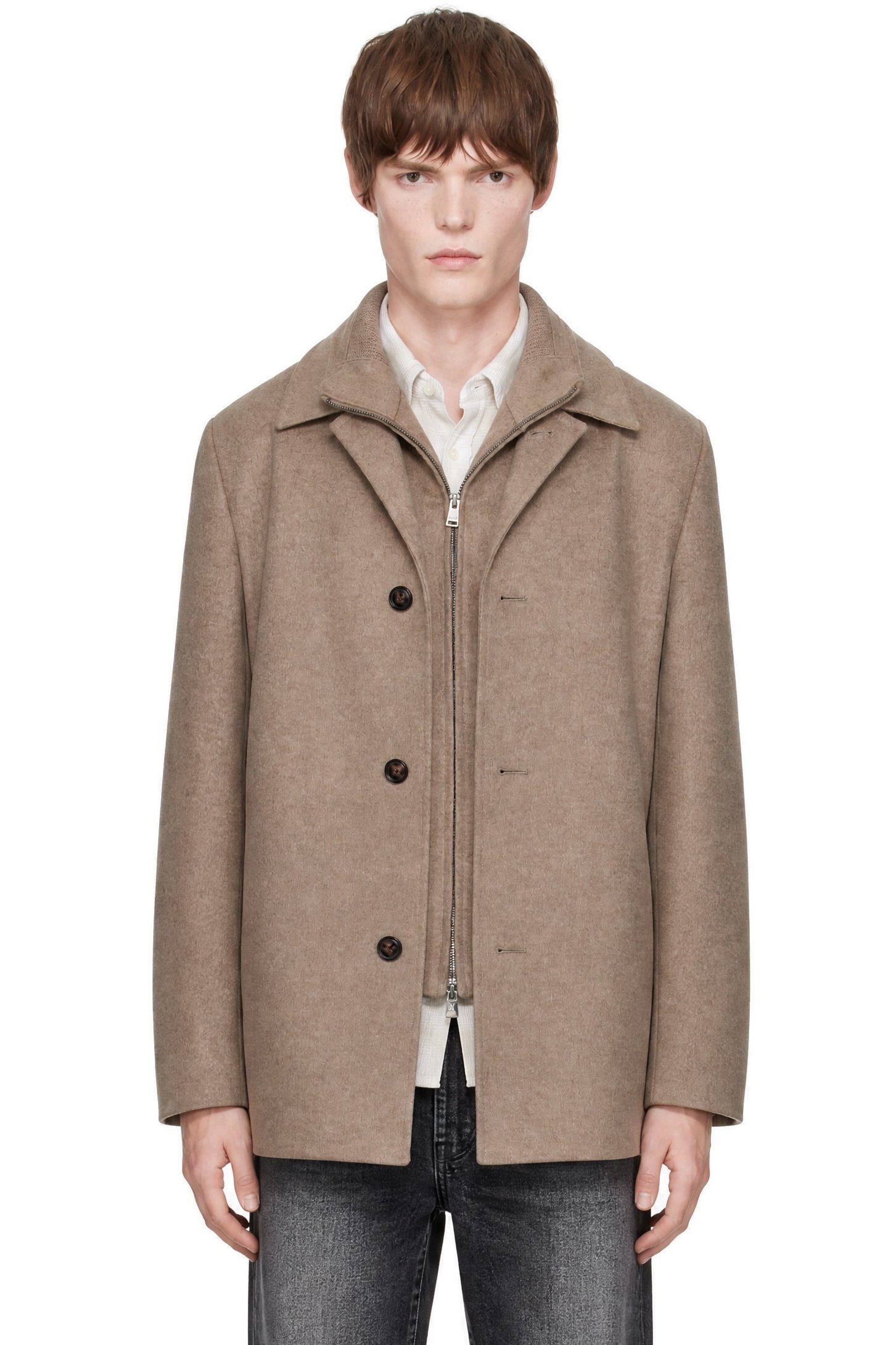 Boss - Manteau de soirée décontracté brun clair