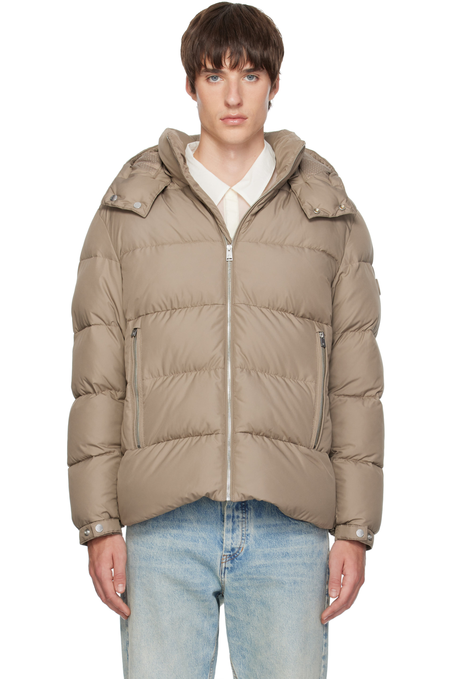 BOSS - Beige Quilted Puffer Jacket