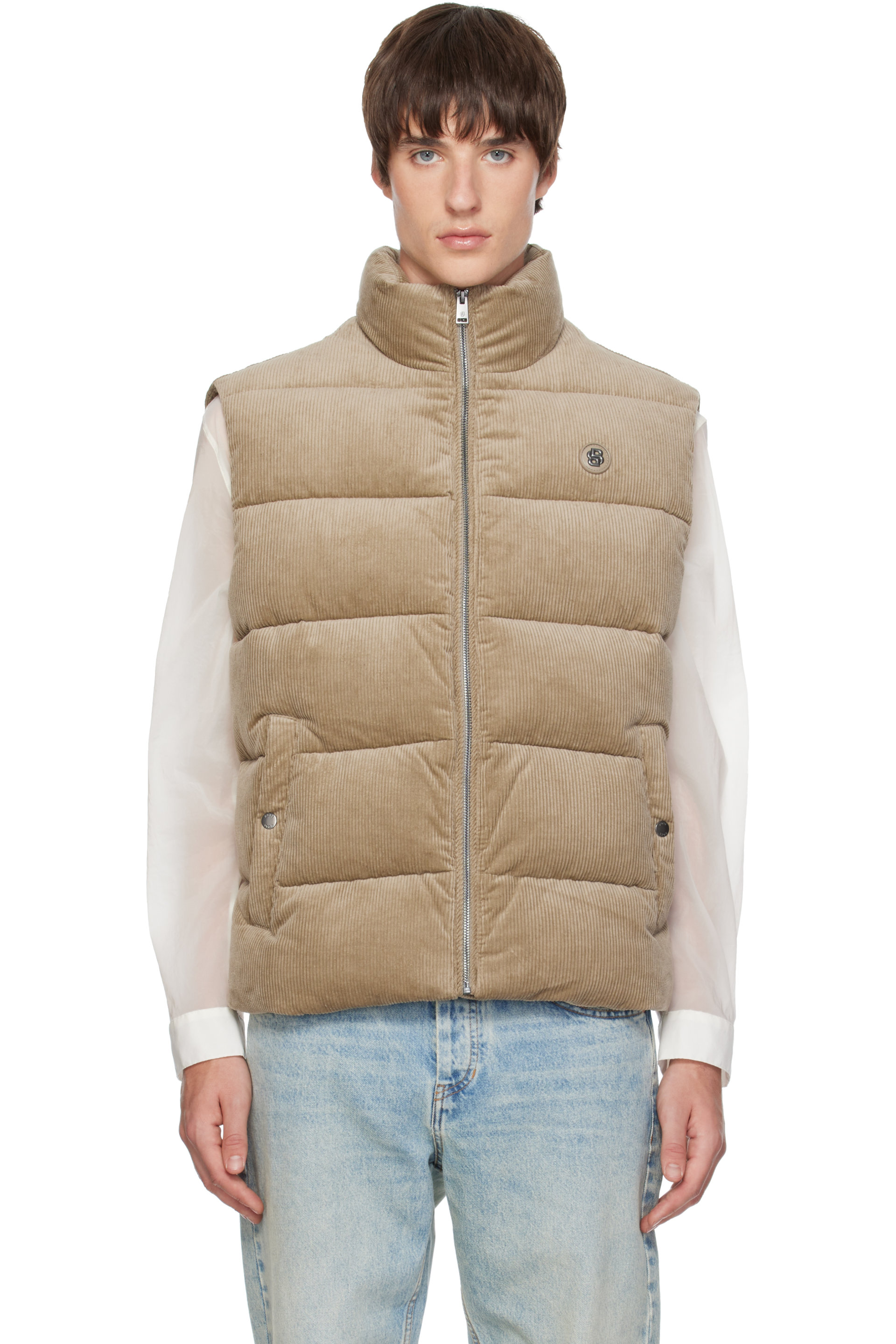 BOSS - Beige Corduory Puffer Vest
