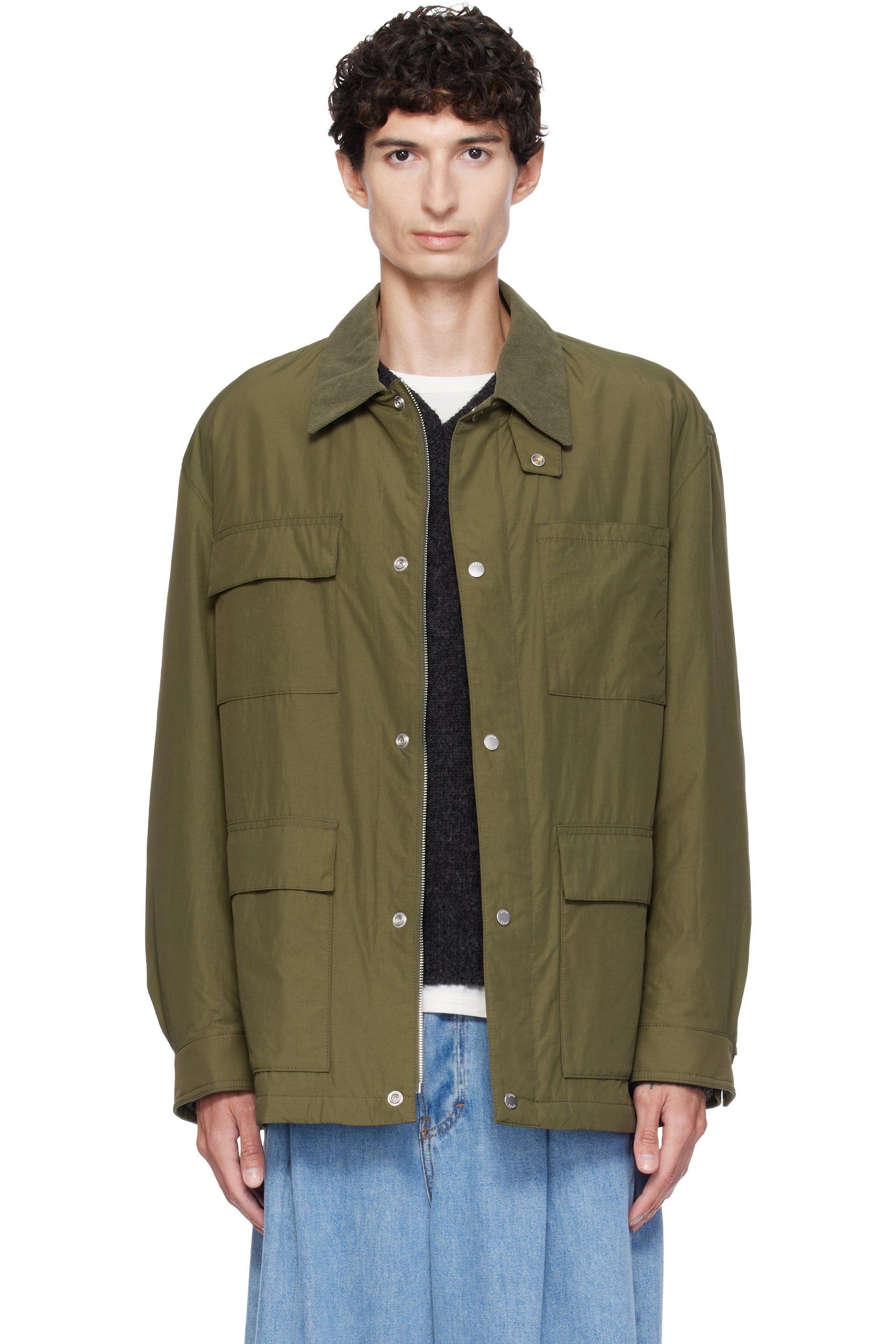 BOSS - Khaki Water-Repellent Field Checkered Lining Jacket