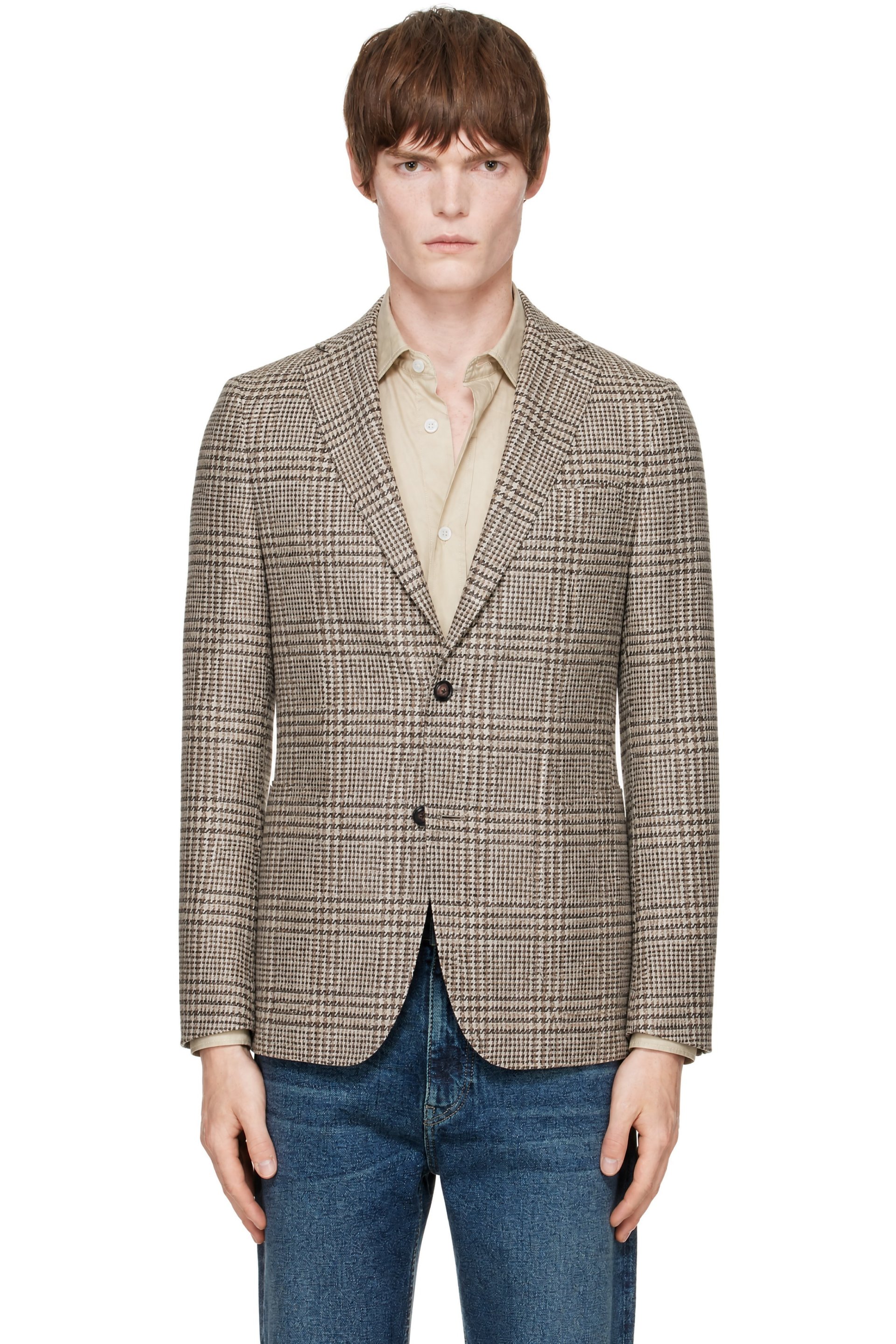 BOSS - Beige Check Blazer
