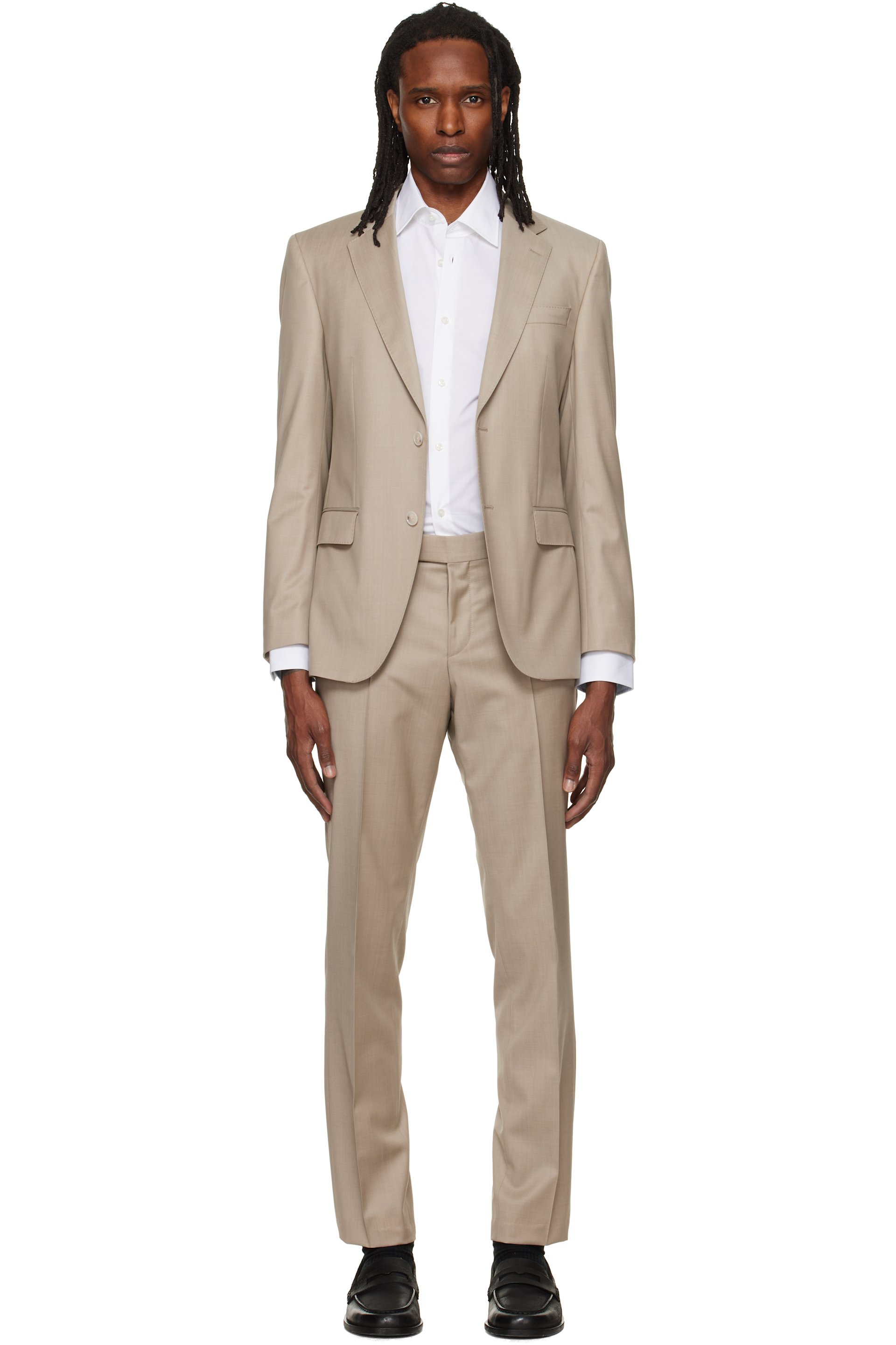 BOSS - Beige Single-Breasted Suit