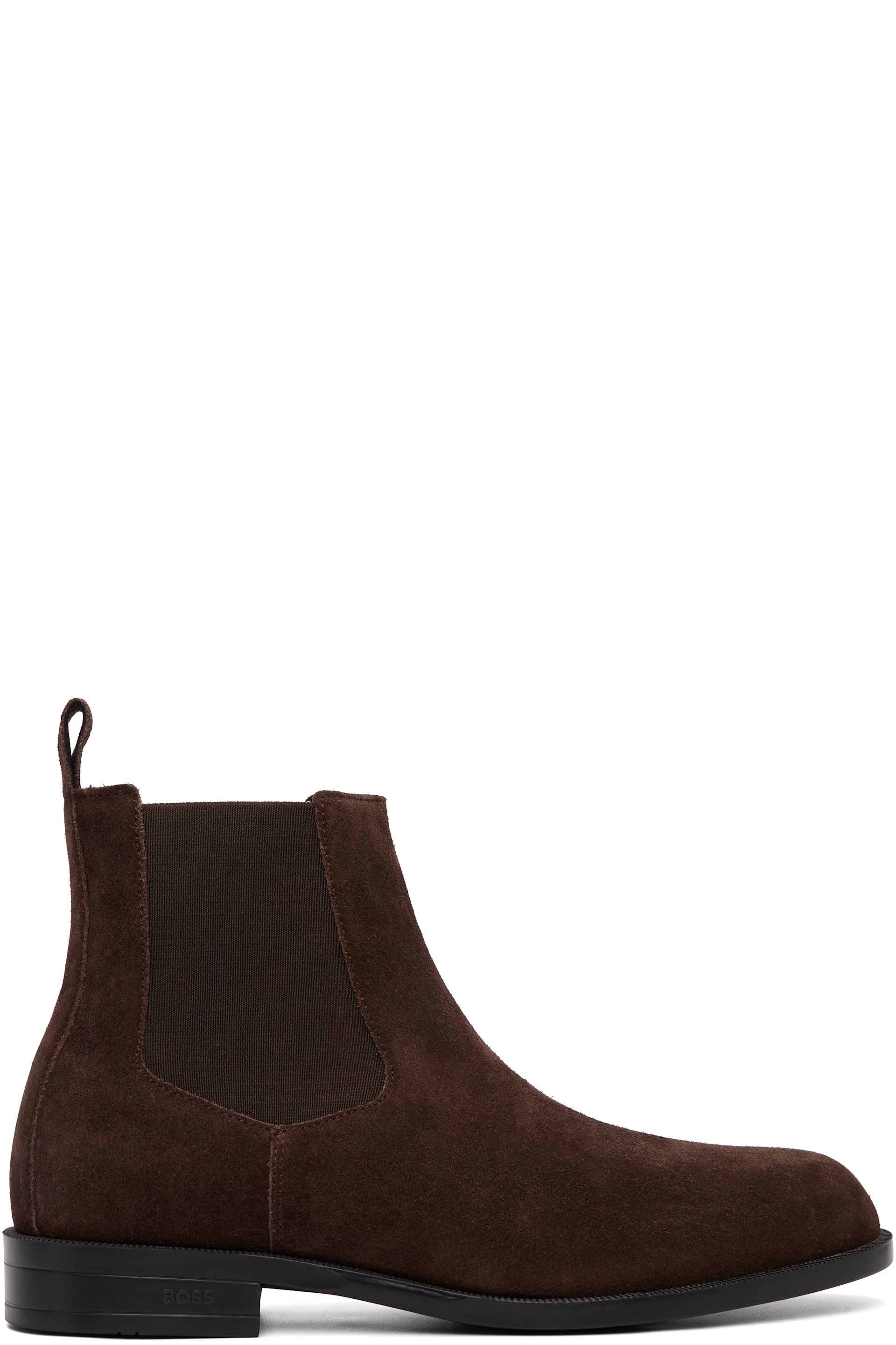 BOSS - Brown Suede Elasticated Panels Chelsea Boots