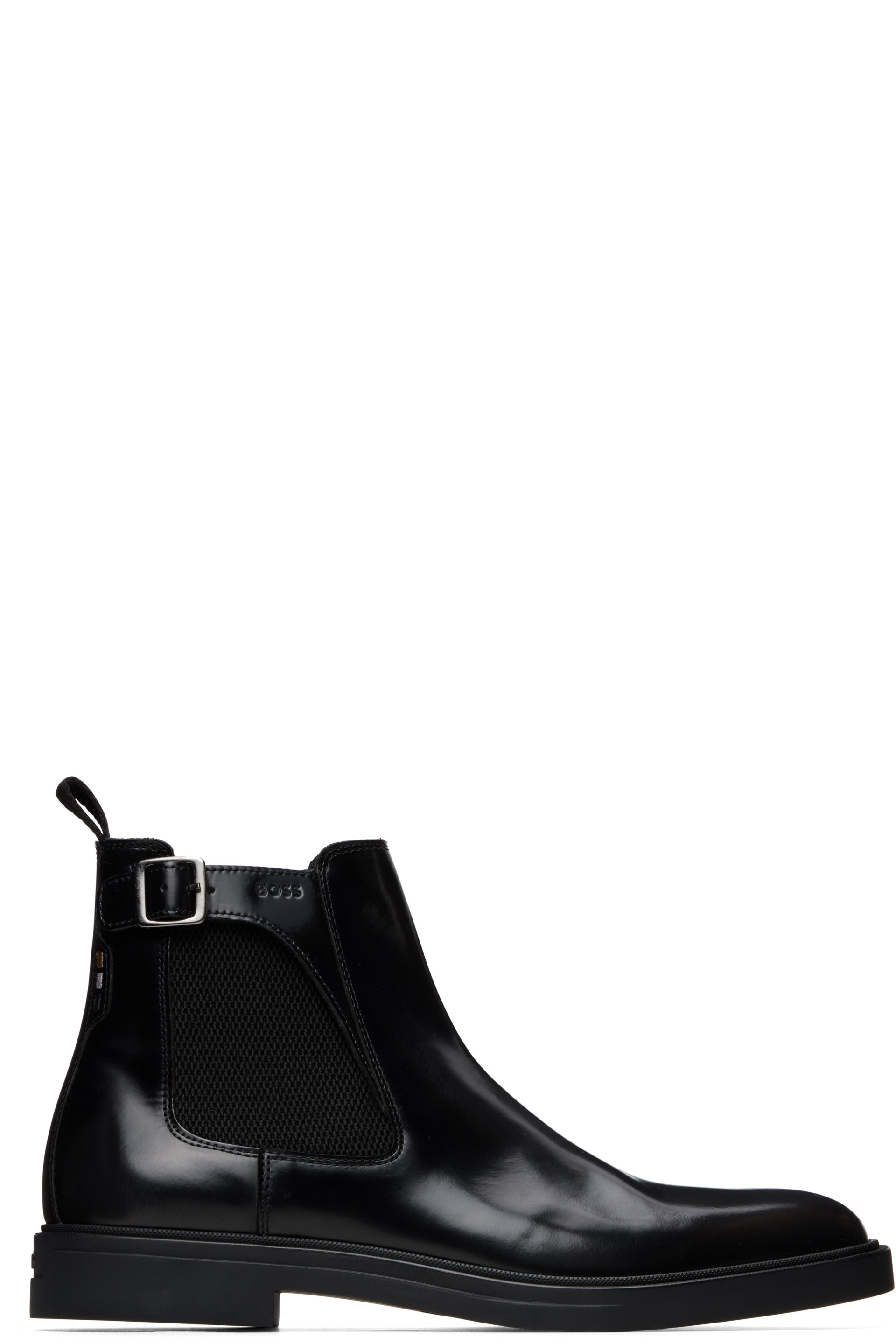 BOSS - Black Buckle Leather Chelsea Boots