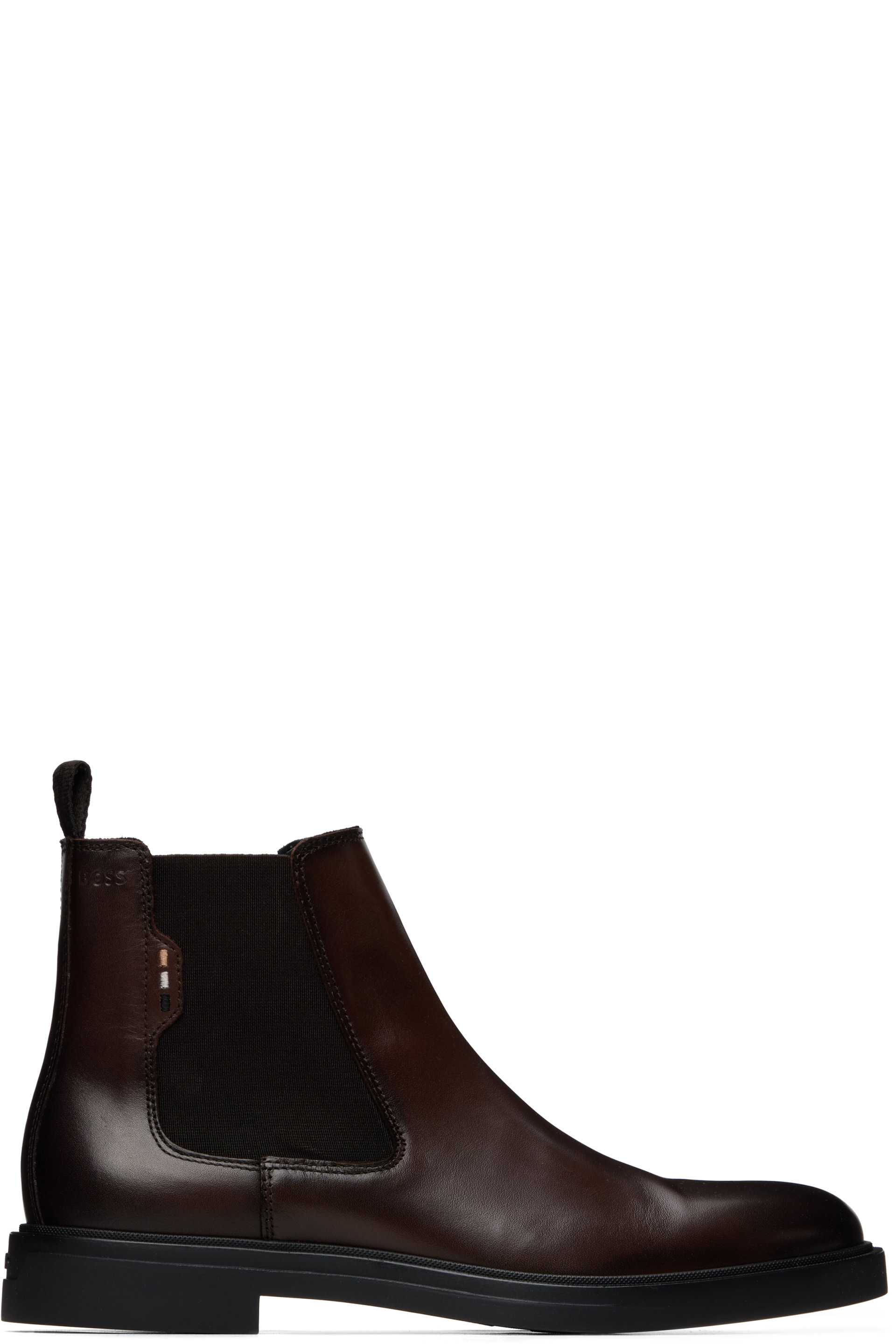 BOSS - Brown Signature Stitch Chelsea Boots