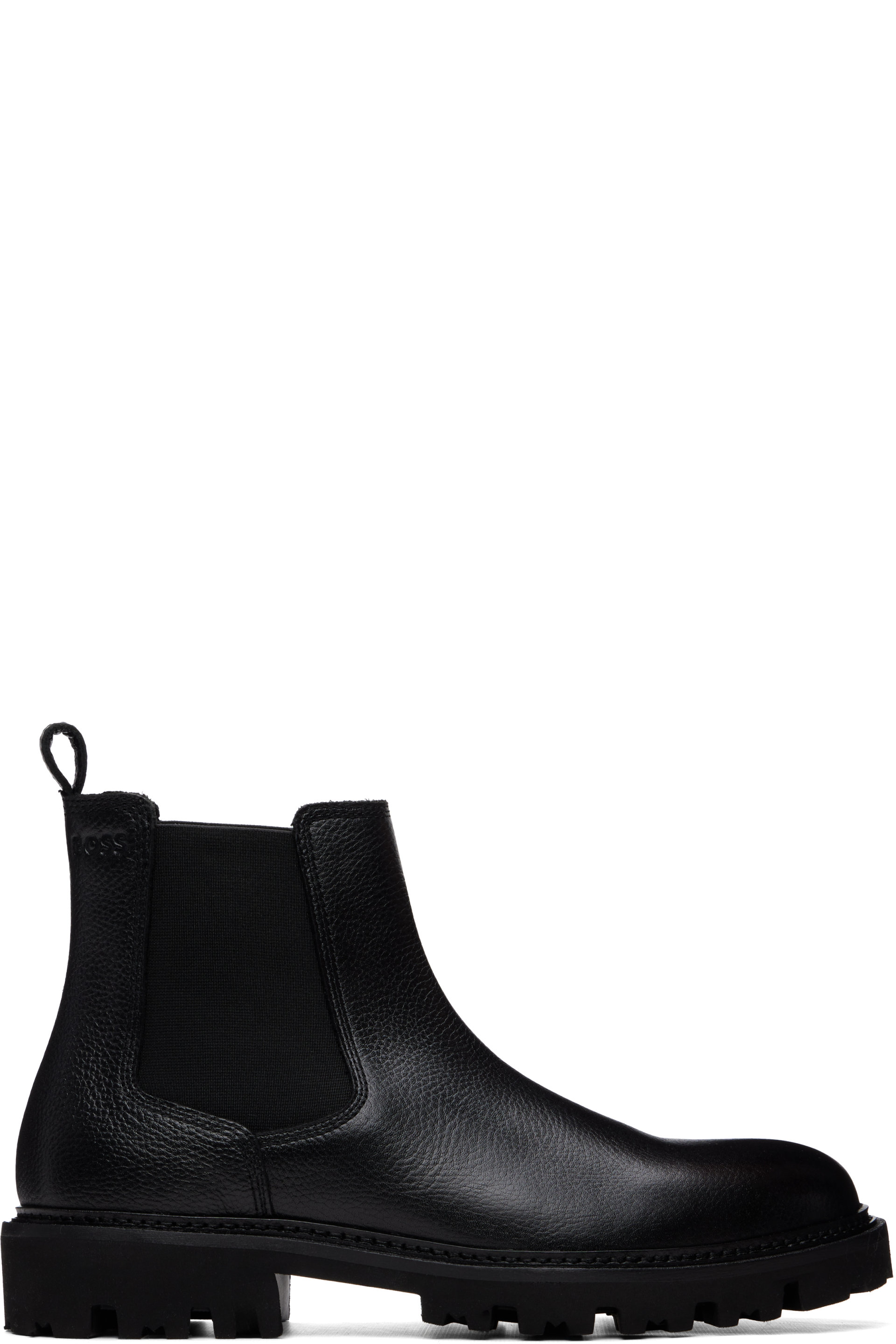 BOSS - Black Grained Leather Chelsea Boots