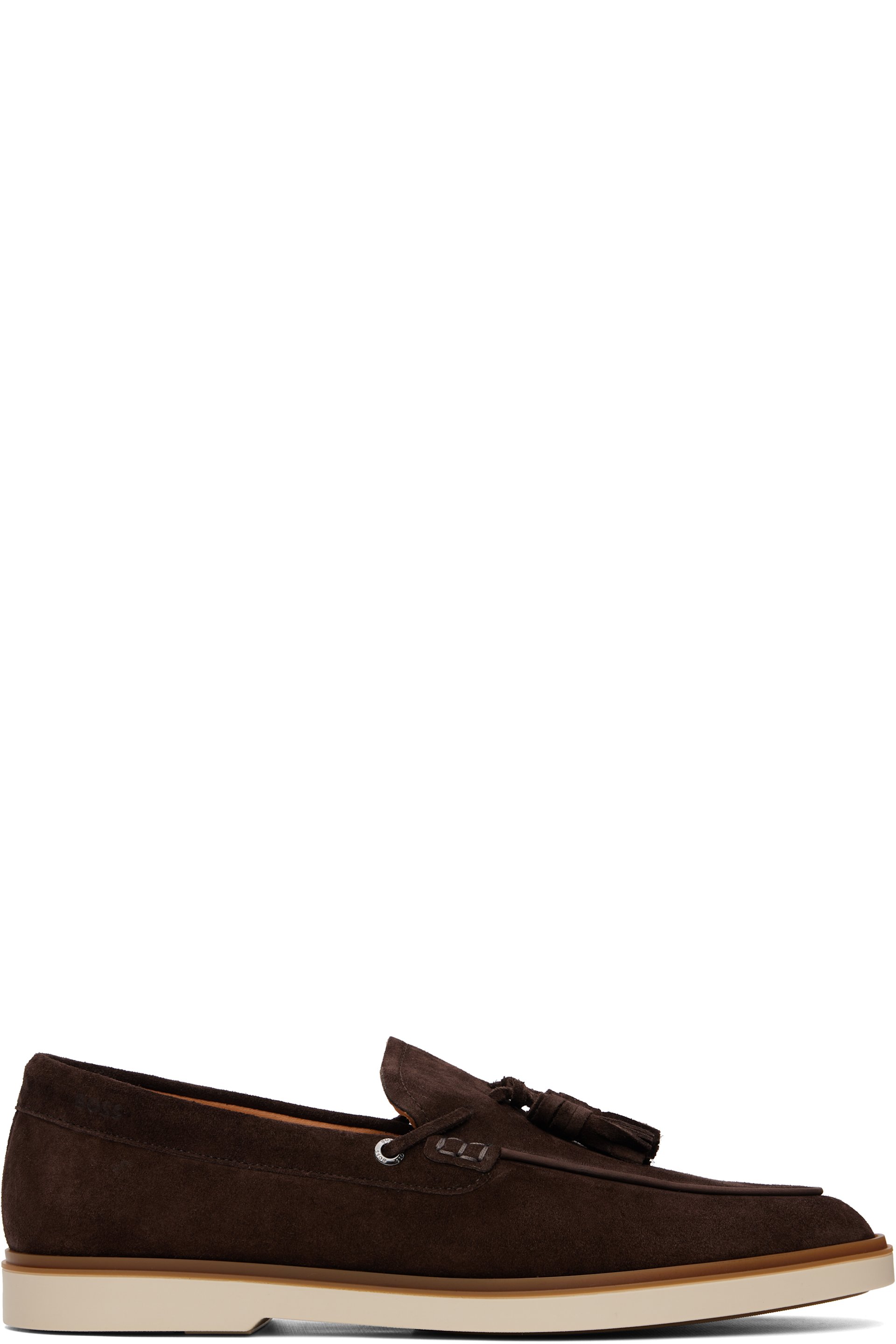 BOSS - Brown Suede Tassel Trim Loafers