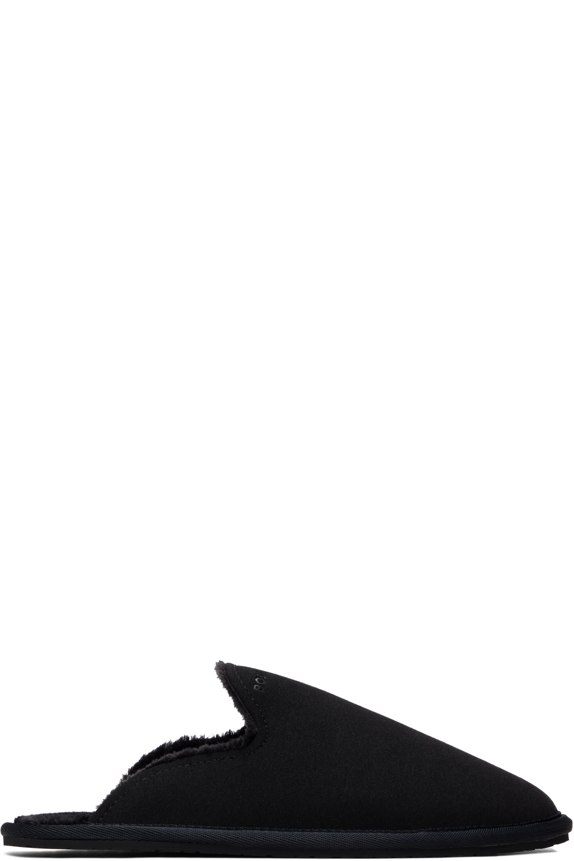 BOSS - Black Faux-Shearling-Lined Slippers