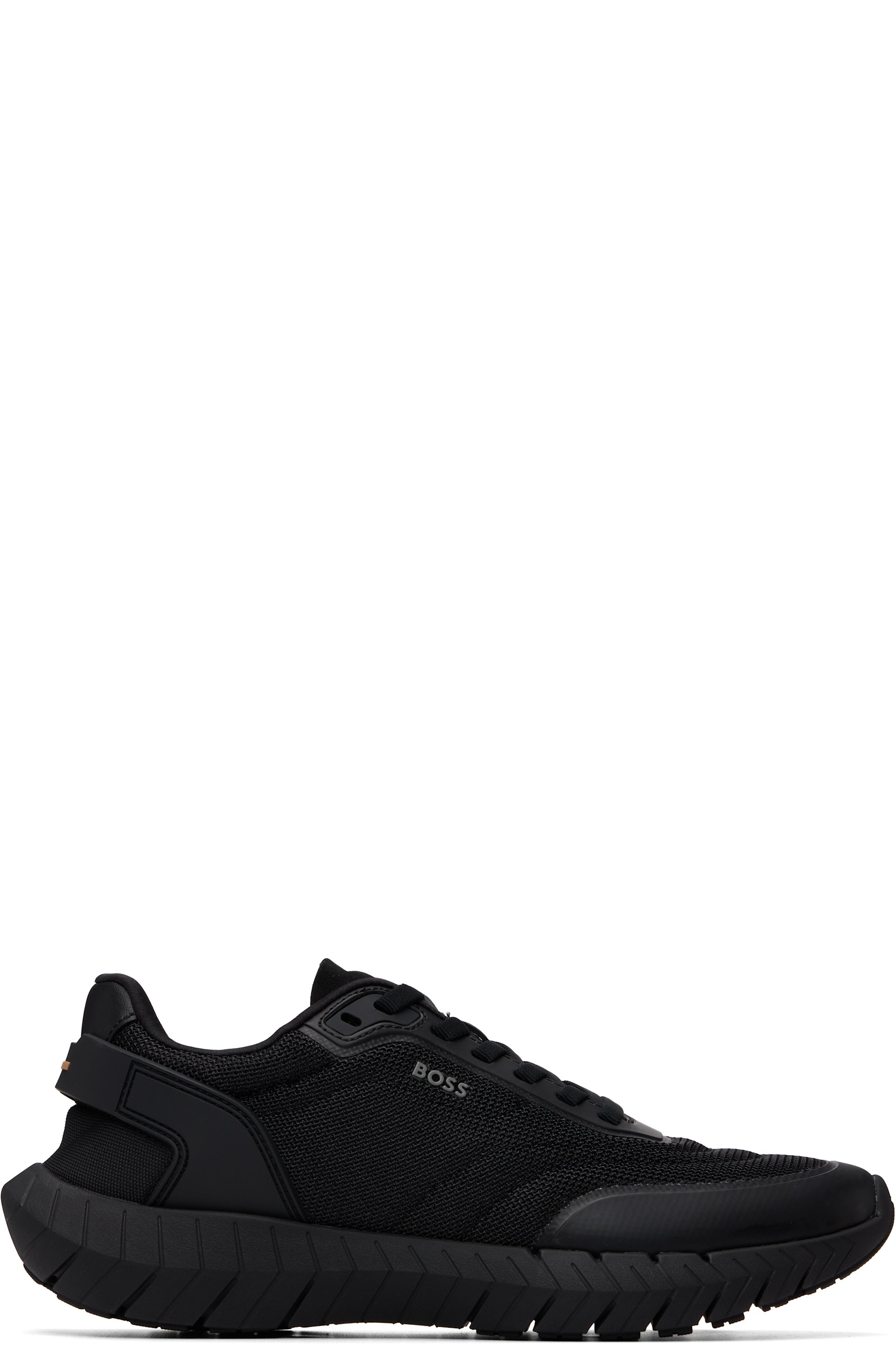 BOSS - Black Leather Trims Running Sneakers