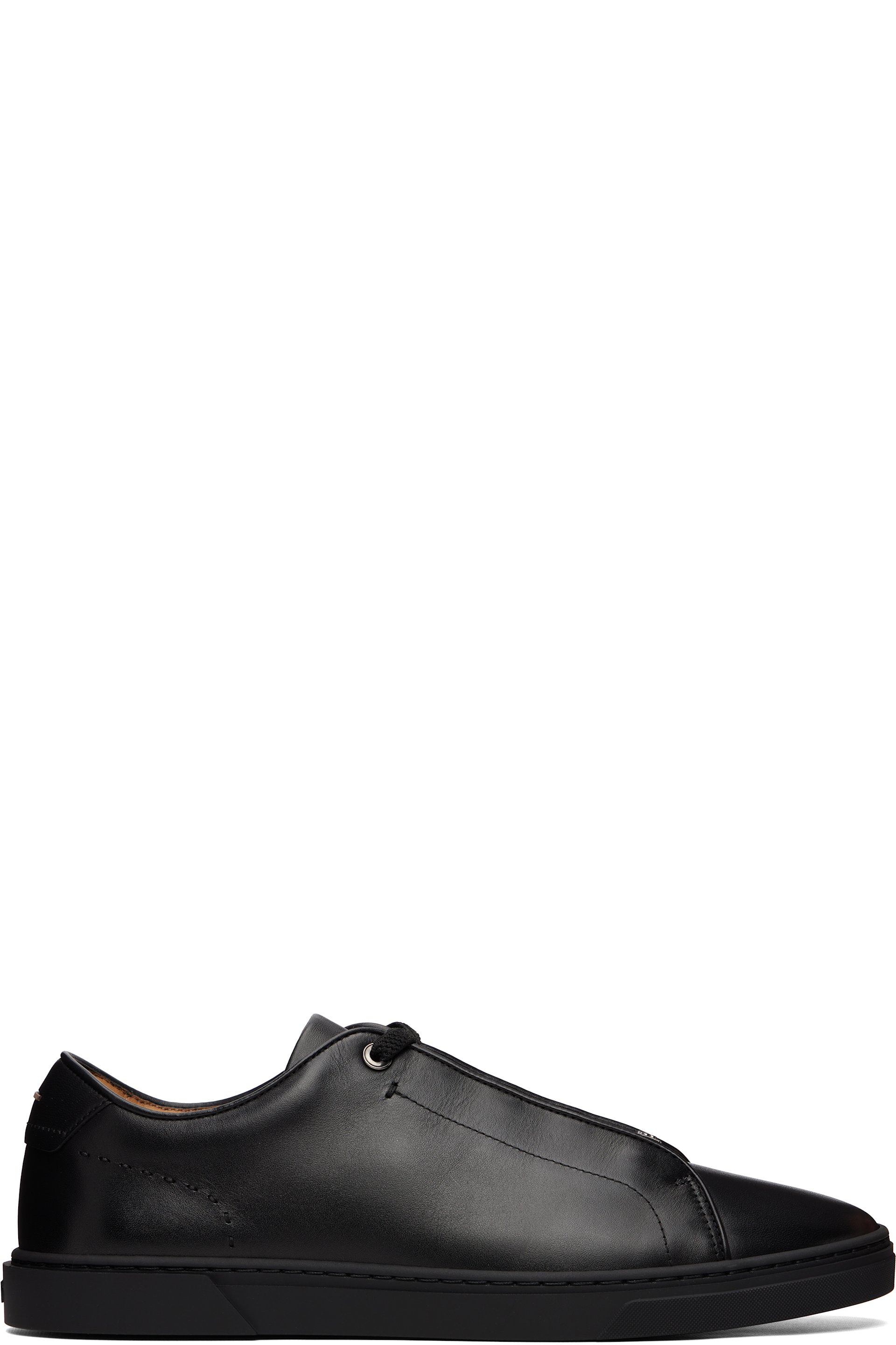 BOSS - Black Gary Brushed Leather Sneakers