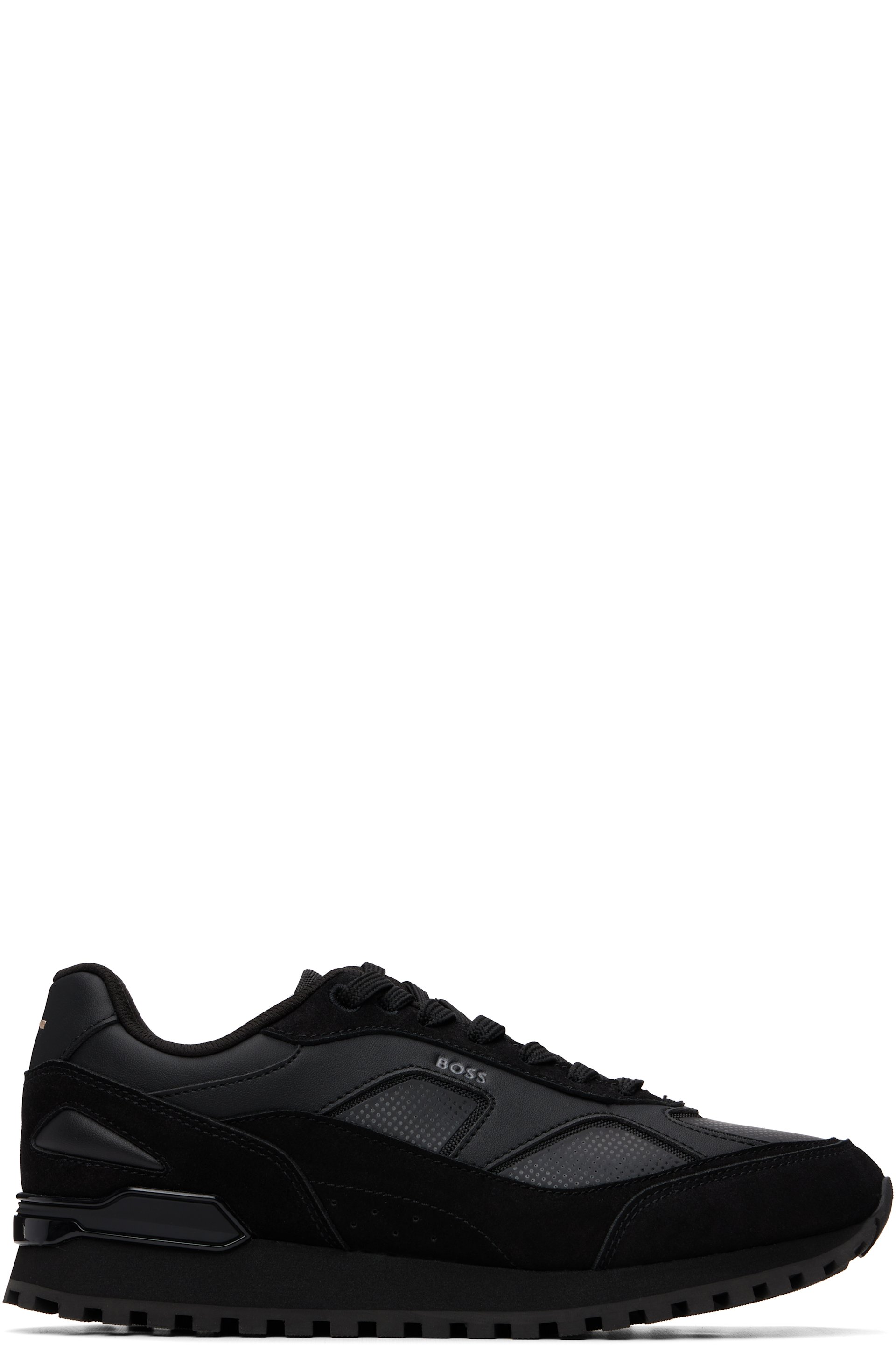 BOSS - Black Printed-Logo Sneakers