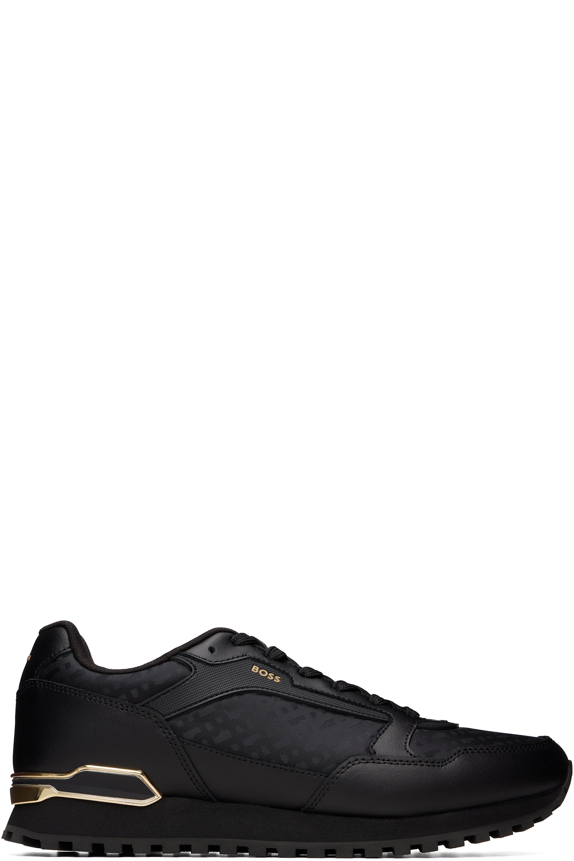 BOSS - Black Leather & Canvas Sneakers