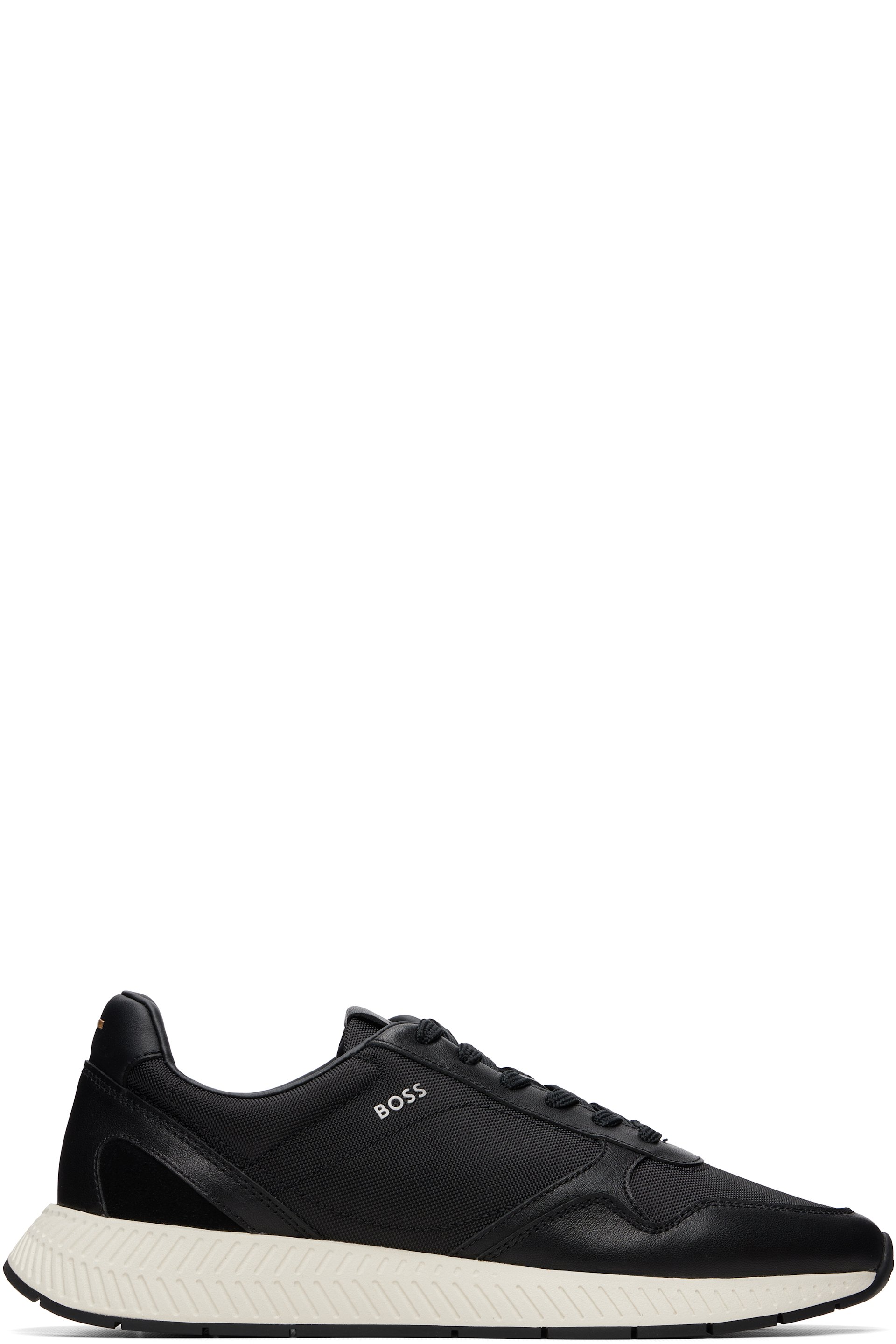BOSS - Black Leather & Canvas Sneakers