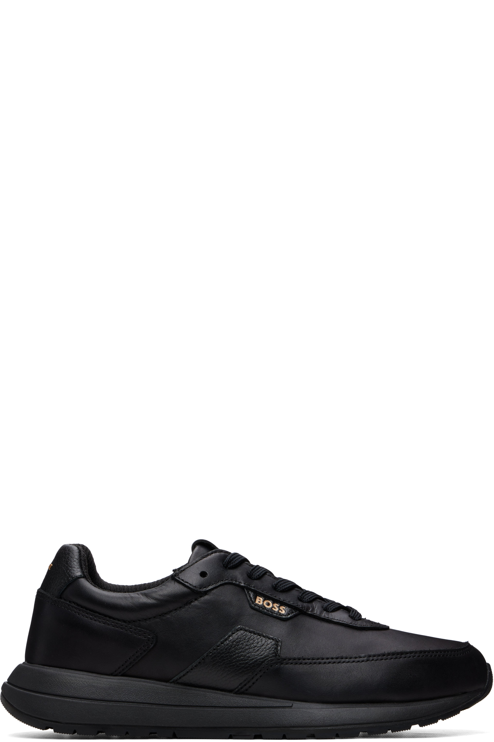 BOSS - Black Brushed Leather Sneakers