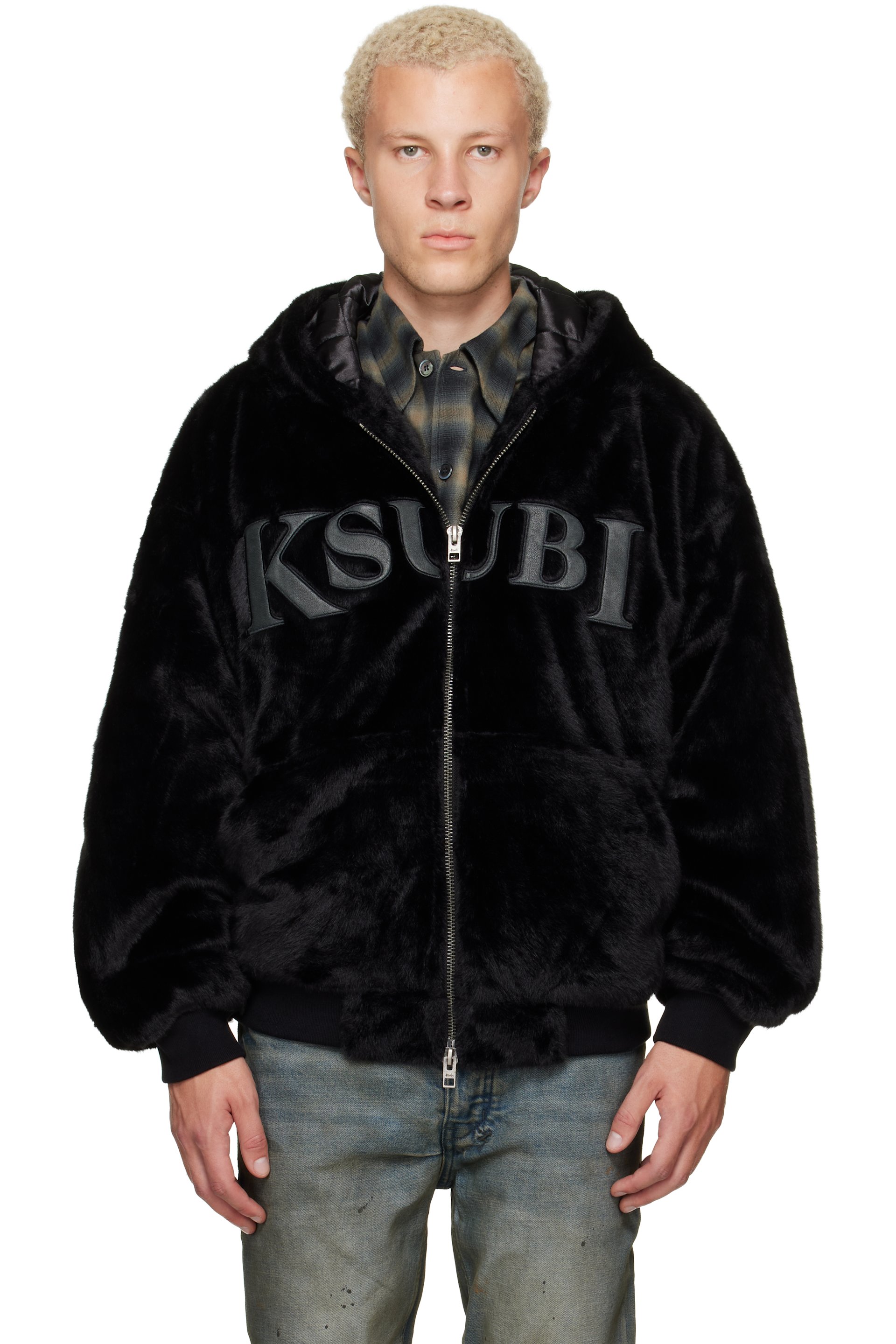 Ksubi - Black Walkout Faux Fur Hooded Jacket