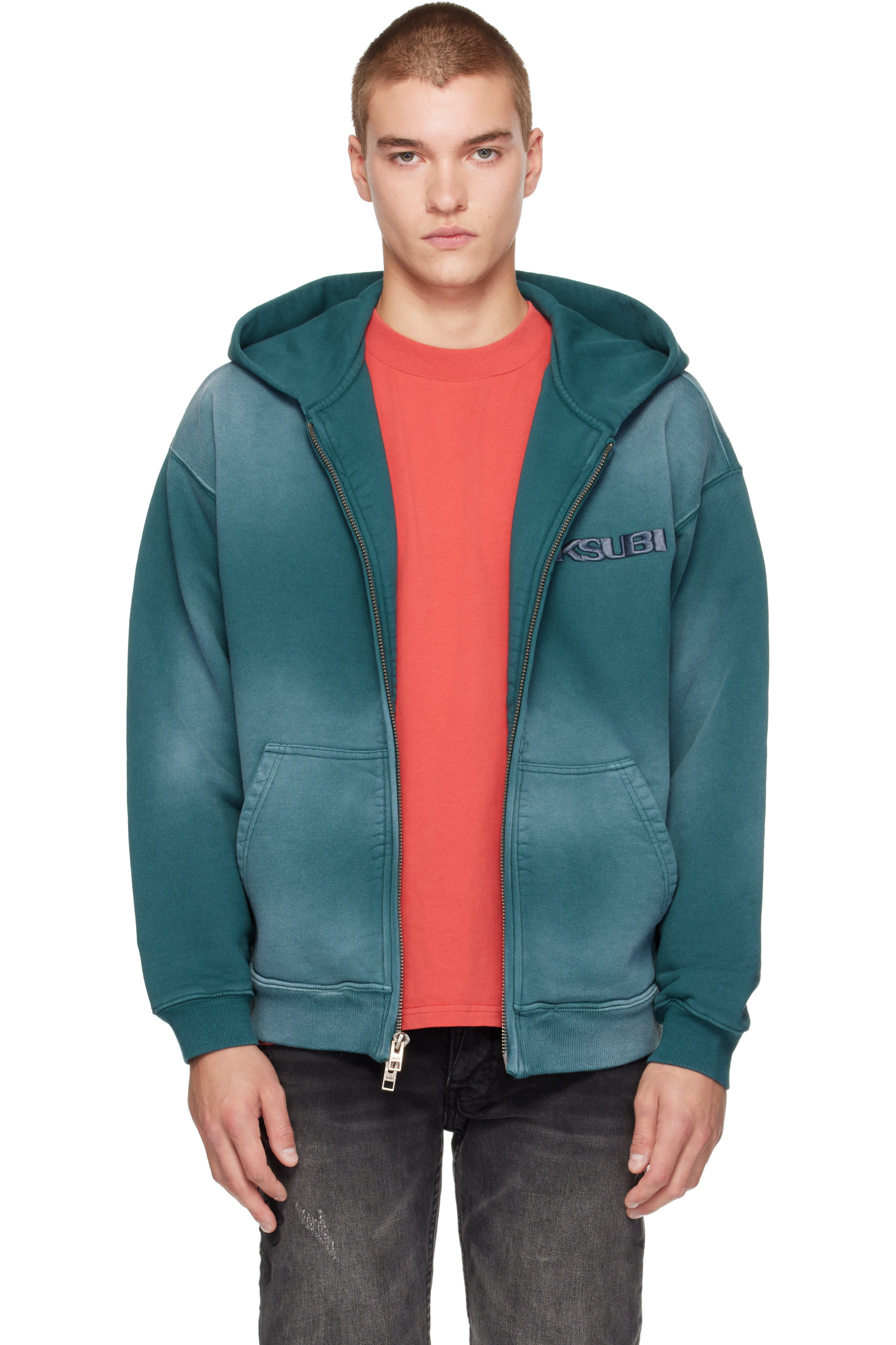 Ksubi - Green Rugged Zip Hoodie