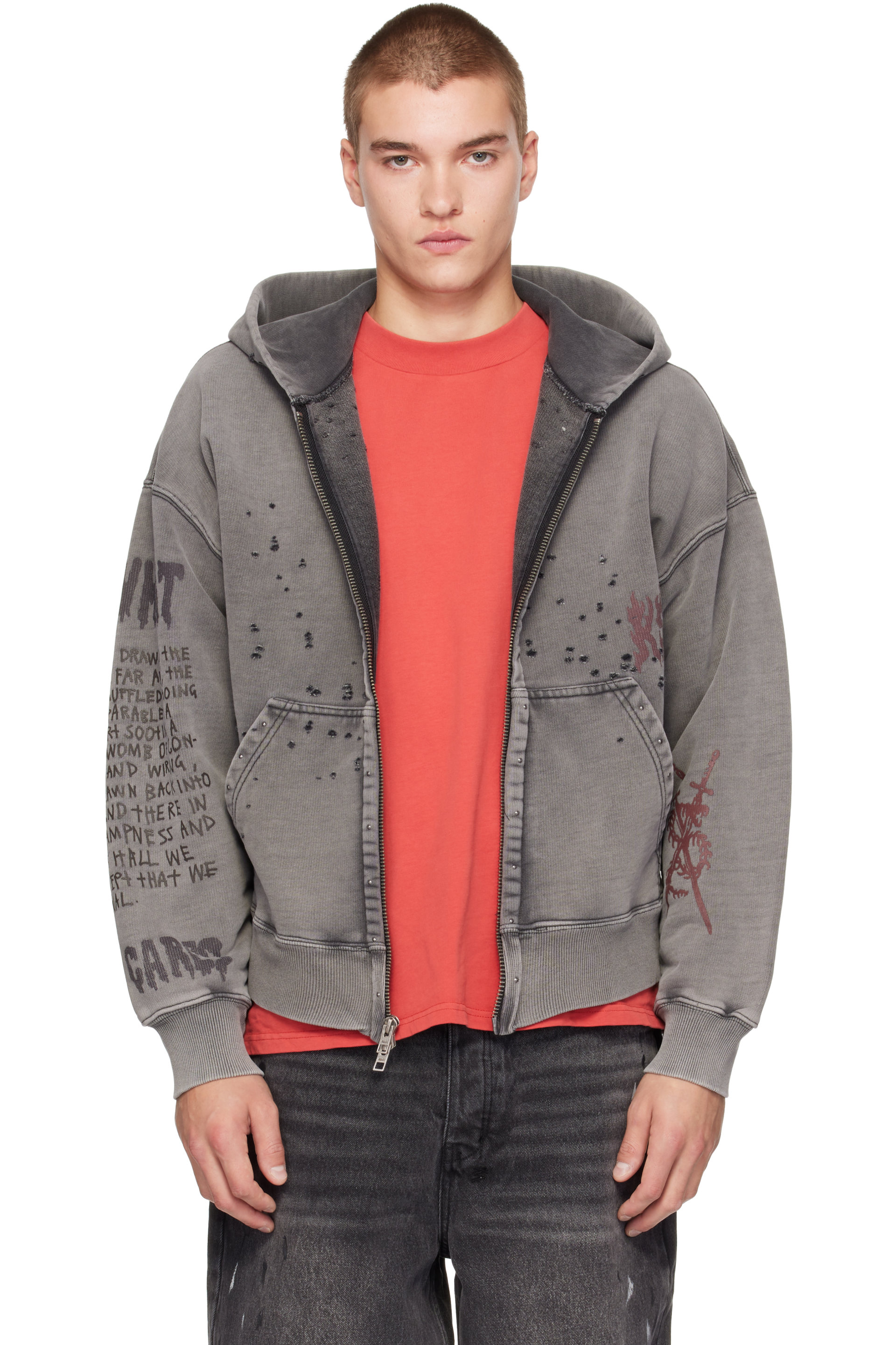 Ksubi - Gray Skool Halen Zip Hoodie