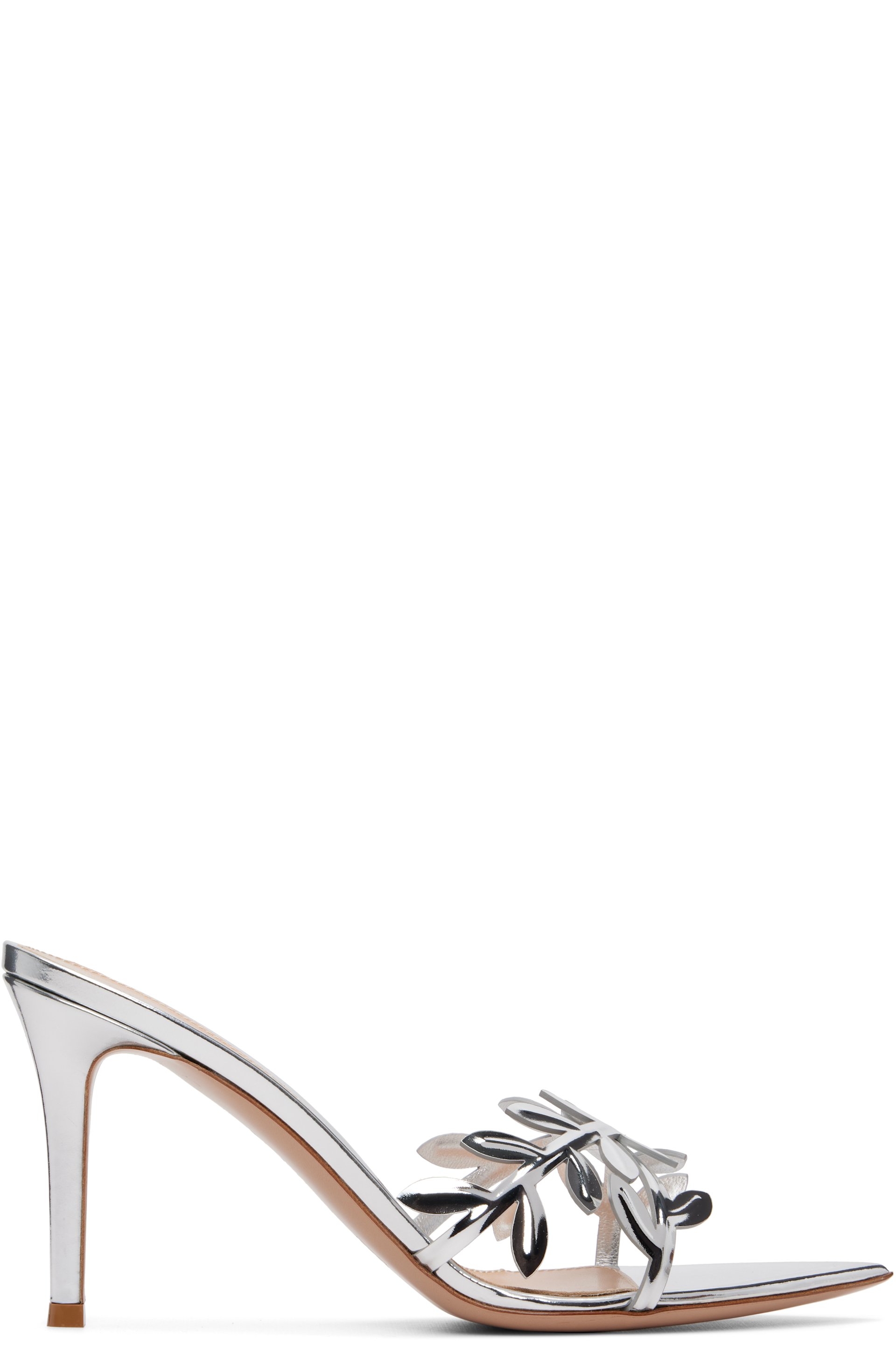 Gianvito Rossi: シルバー Flavia ヒールサンダル | SSENSE 日本