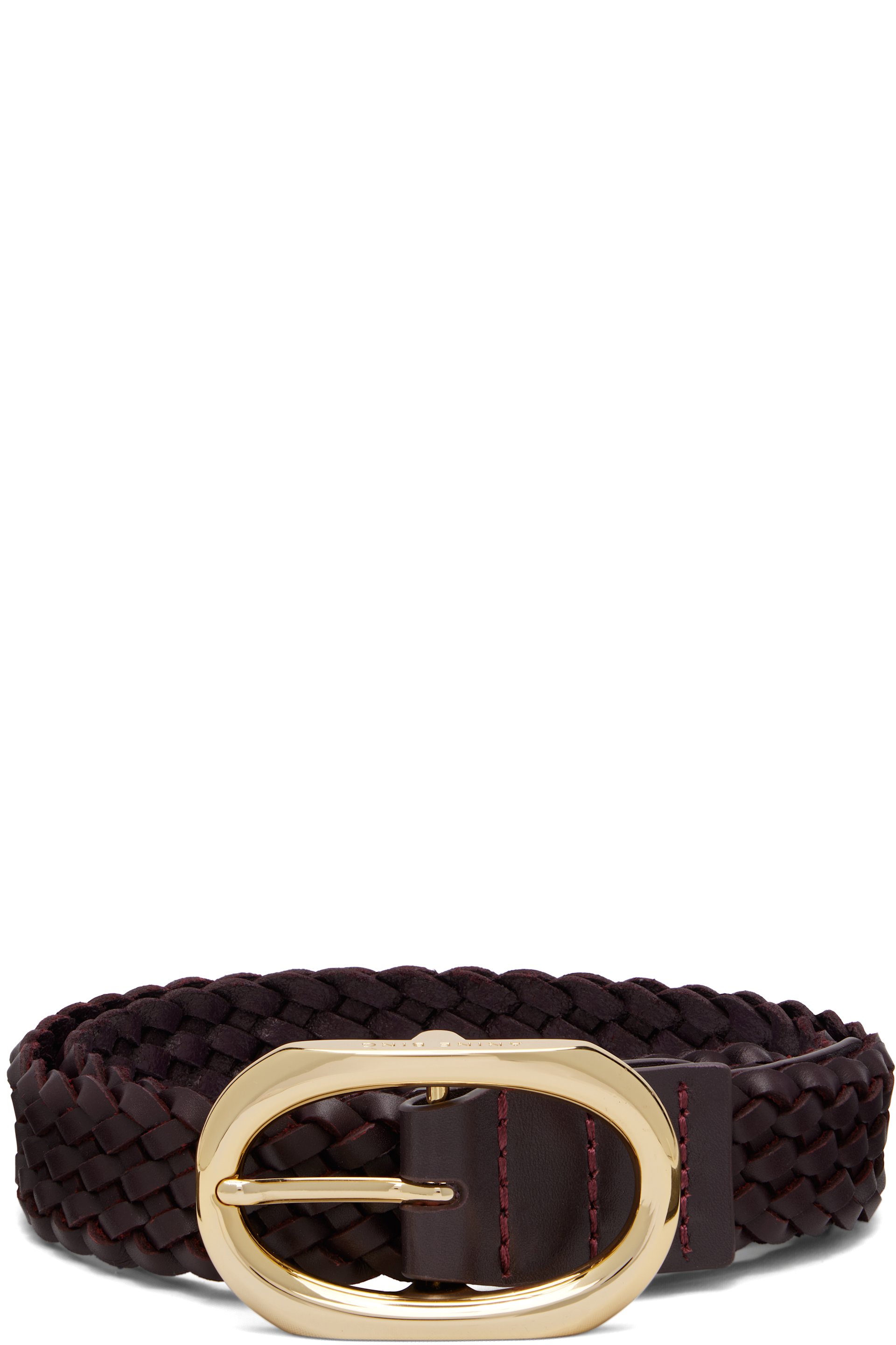 ANINE BING - Brown Signature Link Braided Belt