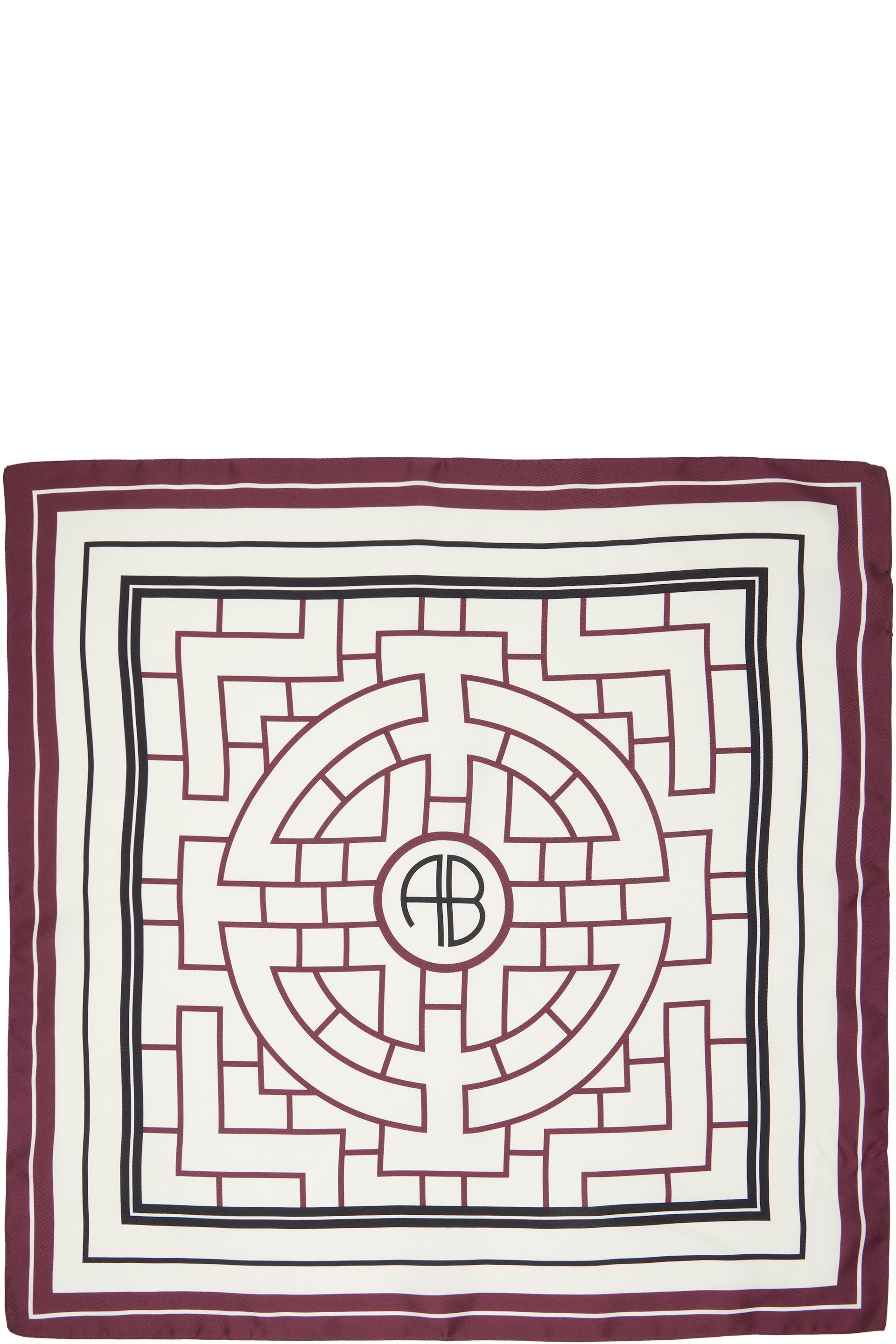 ANINE BING - Burgundy & White York AB Scarf