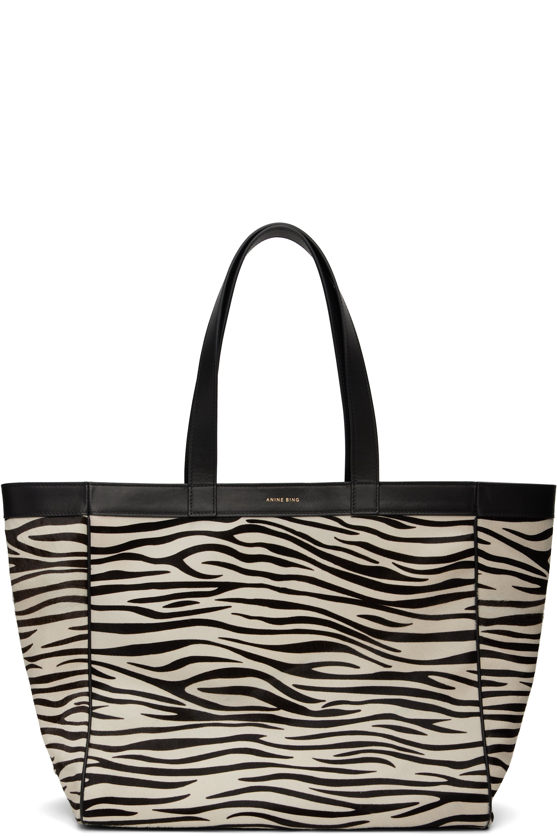 ANINE BING - Black & White Medium Rio Tote