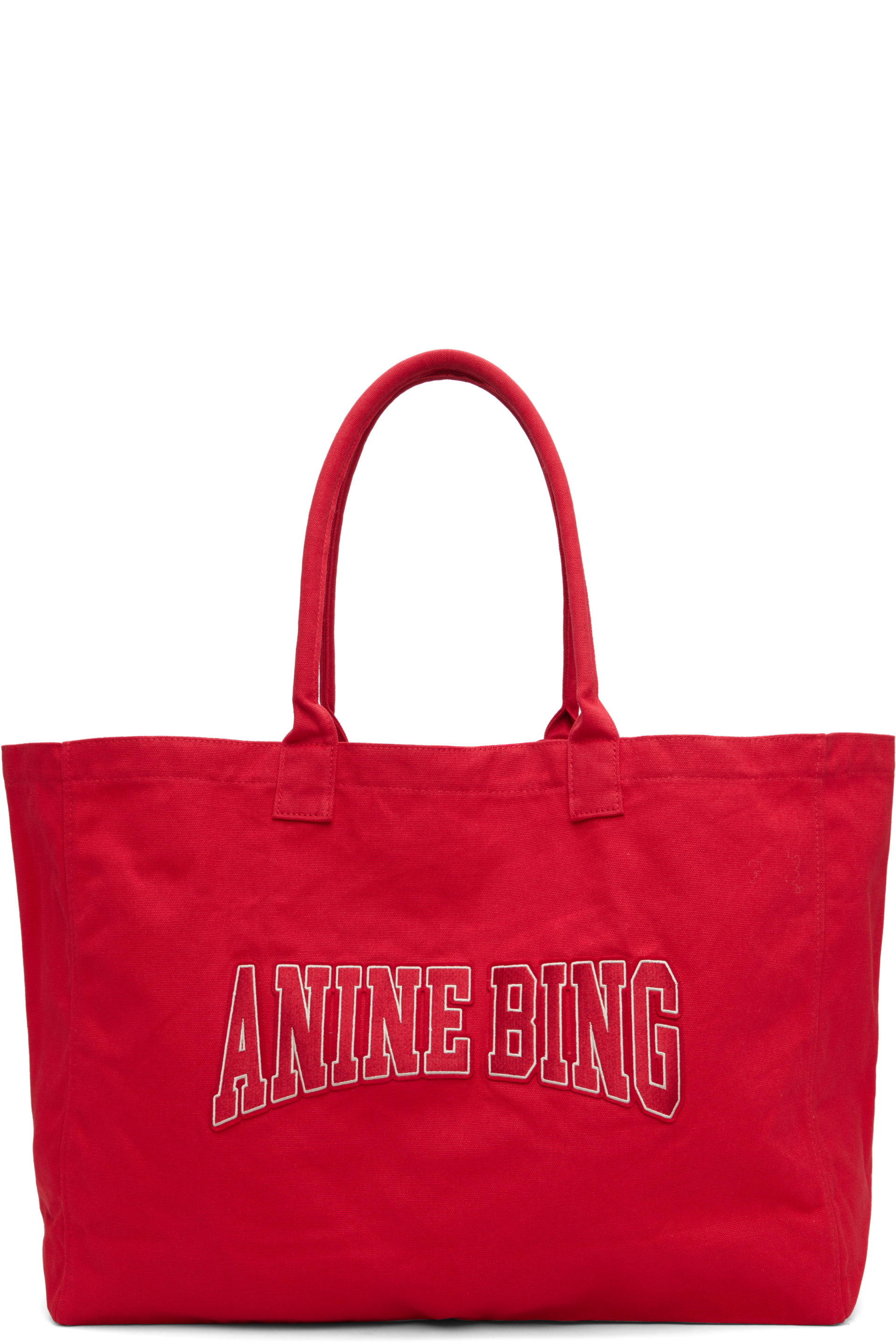 ANINE BING - 红色 Leo Canvas 托特包