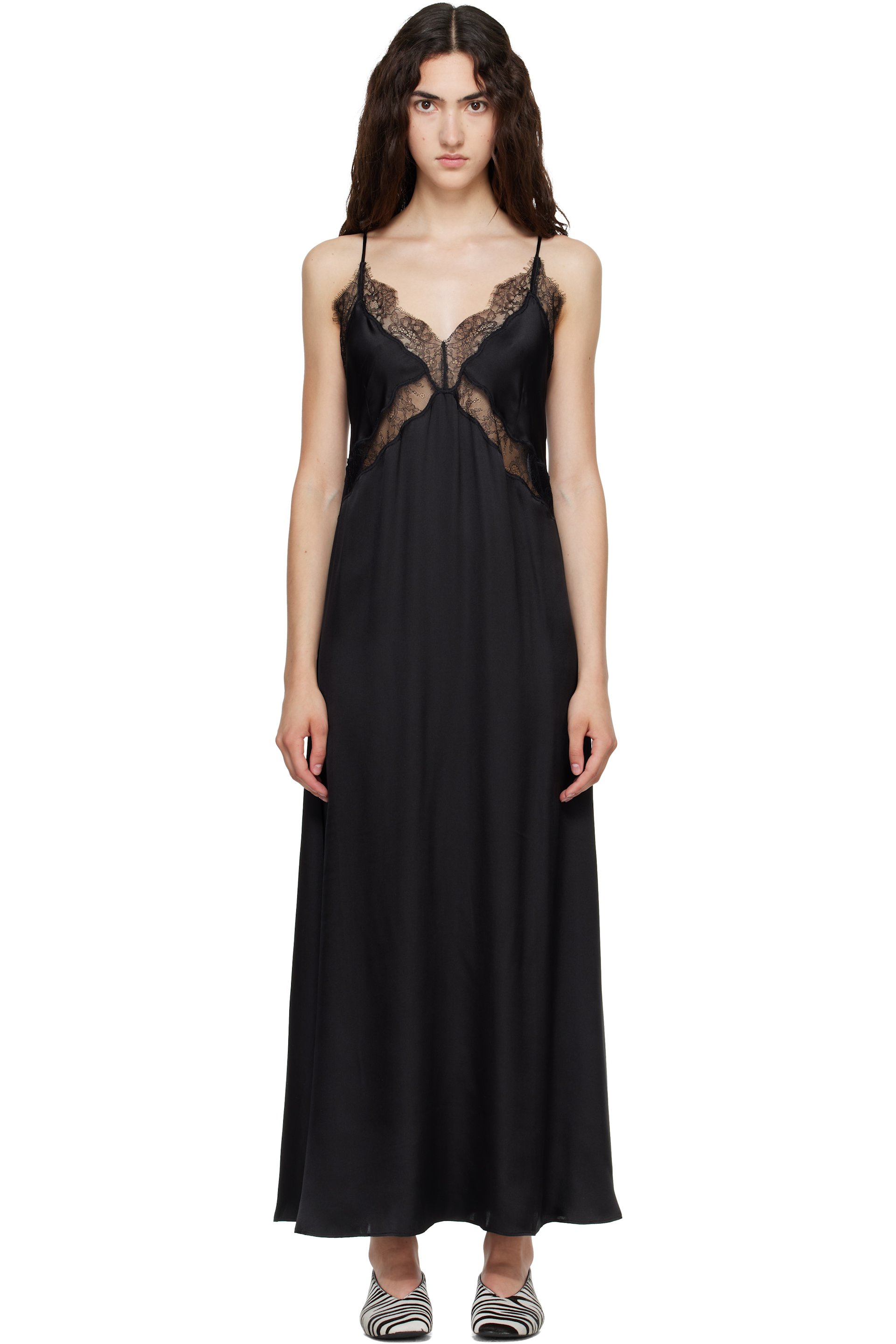 ANINE BING - Black Magnolia Midi Dress