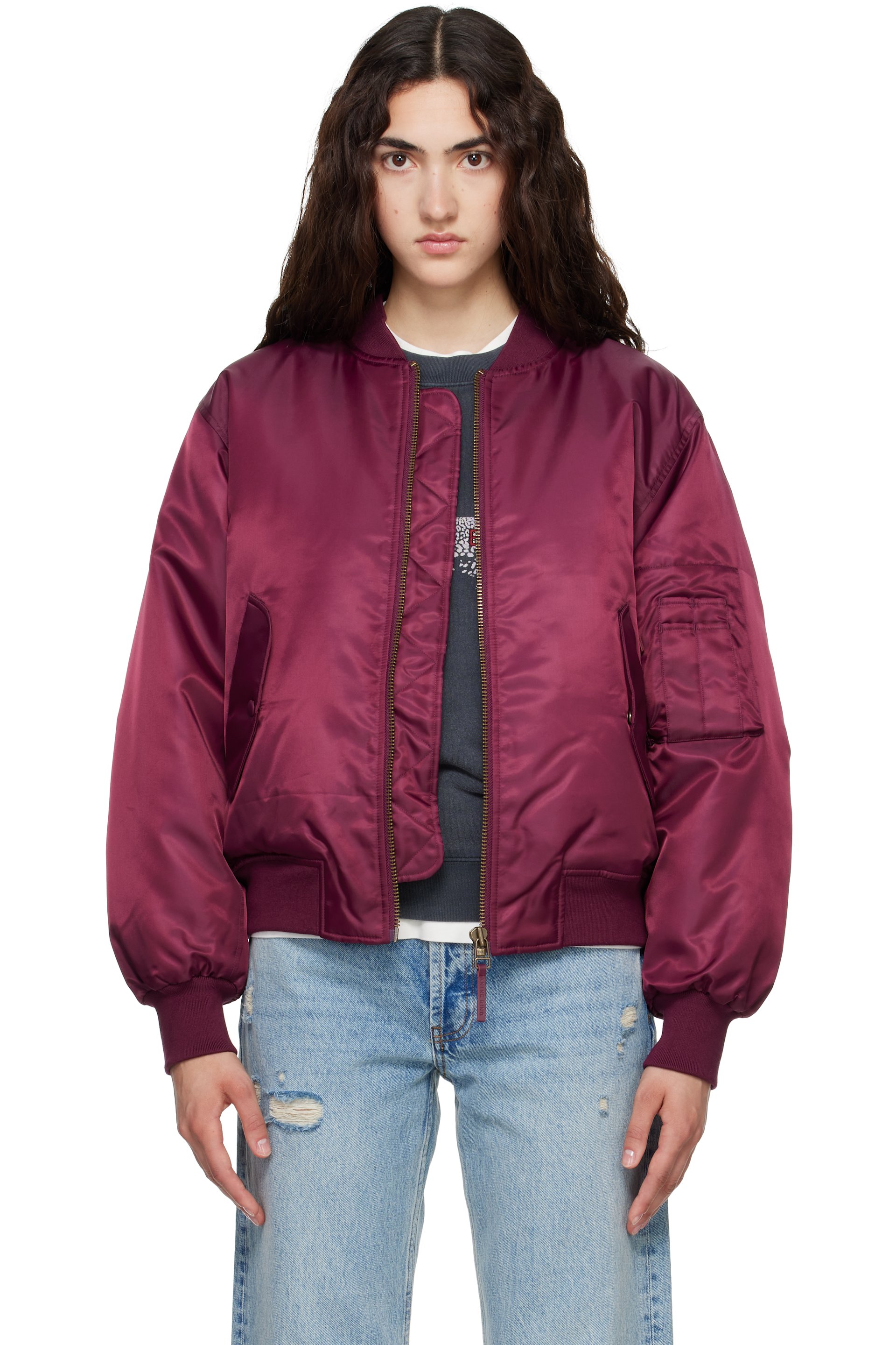 ANINE BING - Burgundy Leon Bomber Jacket