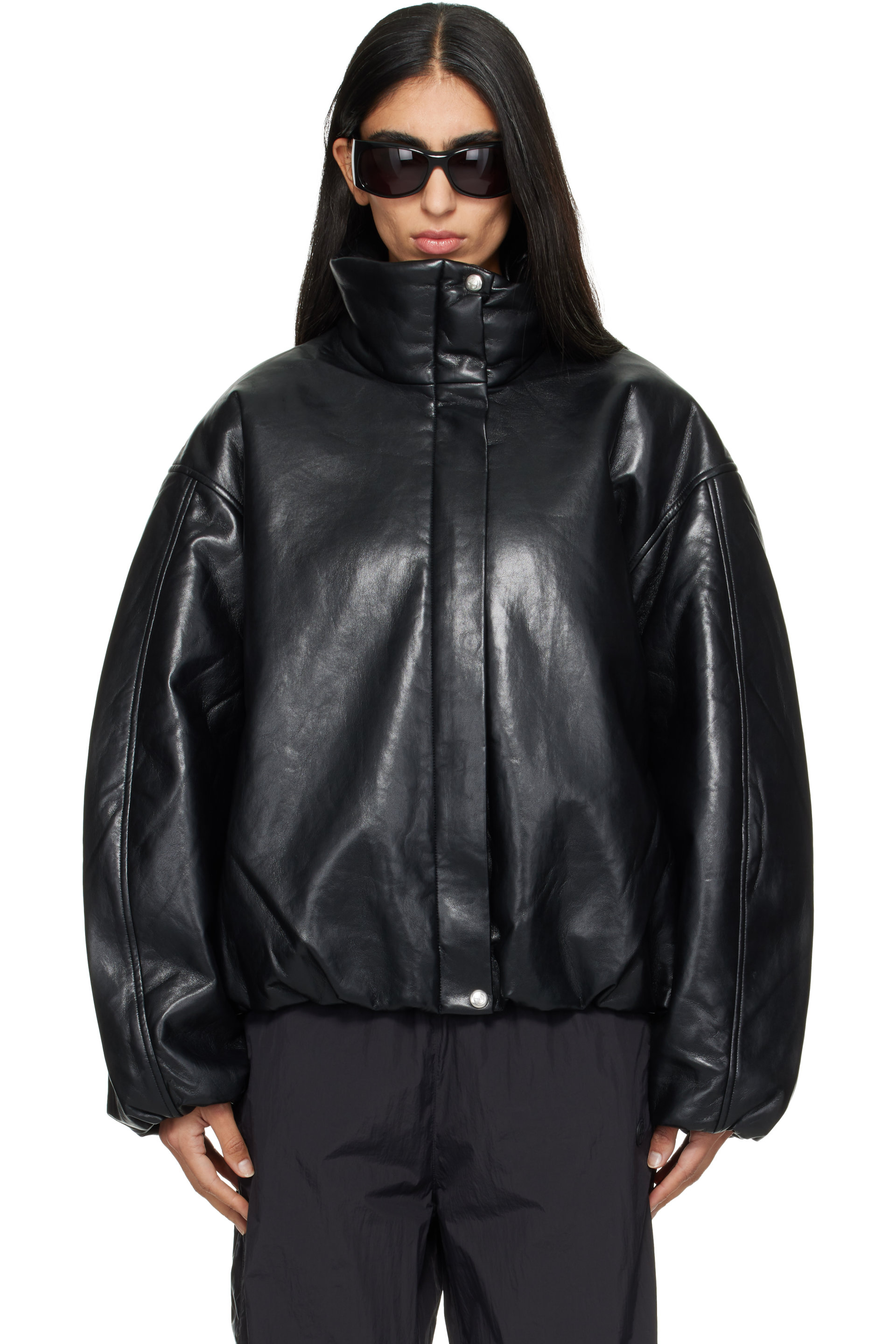 ANINE BING - Black Cyrus Recycled Leather Jacket