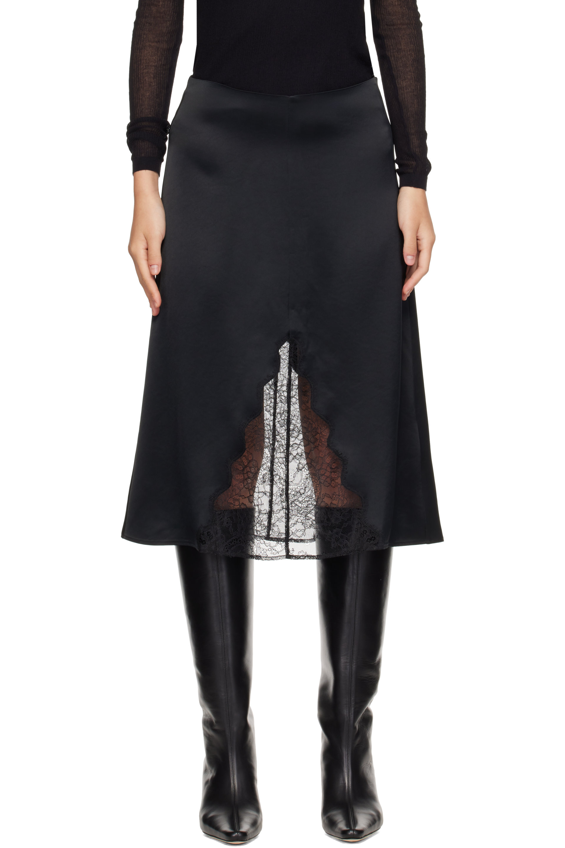 ANINE BING - Black Malou Midi Skirt