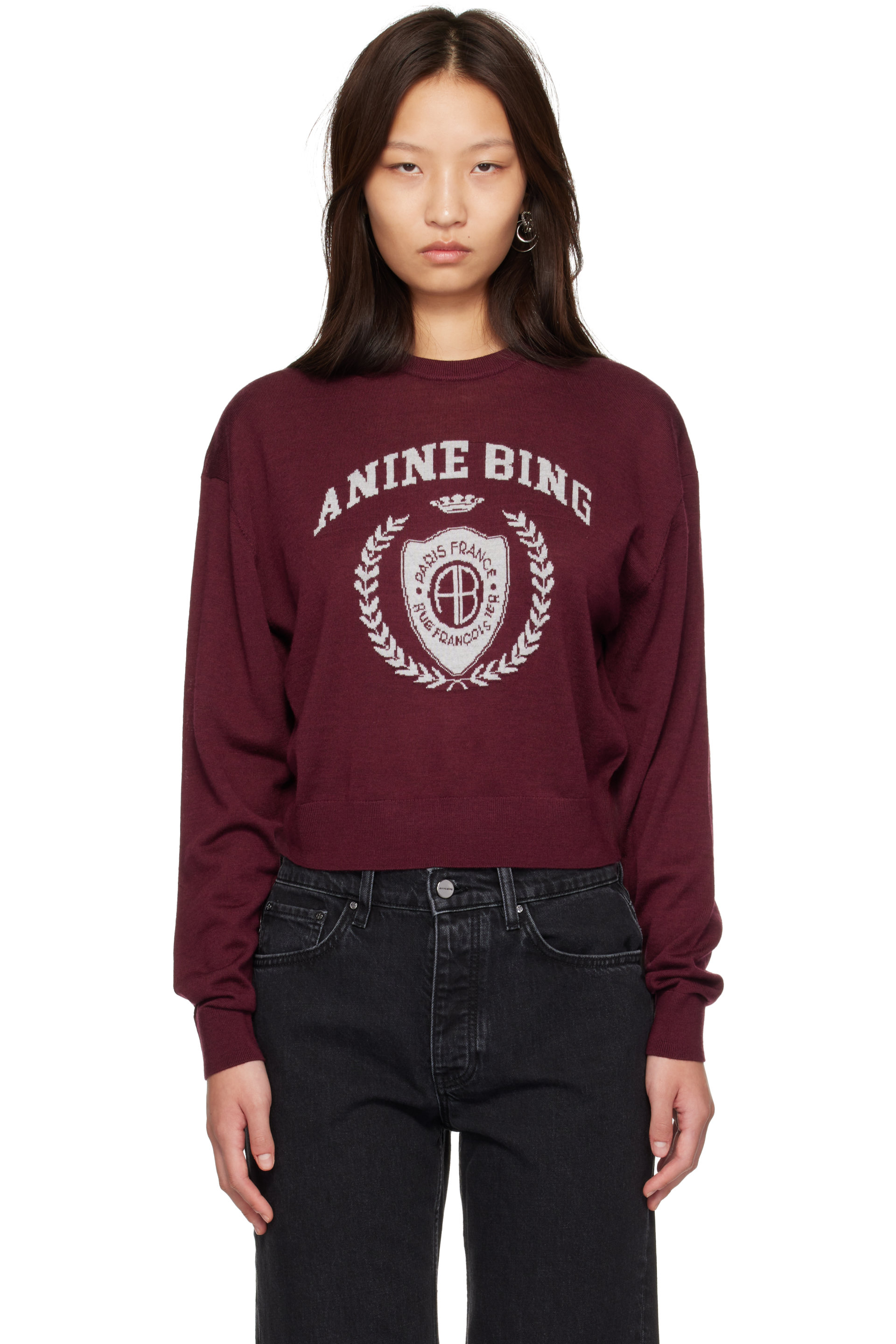 ANINE BING - Burgundy Mia Sweater